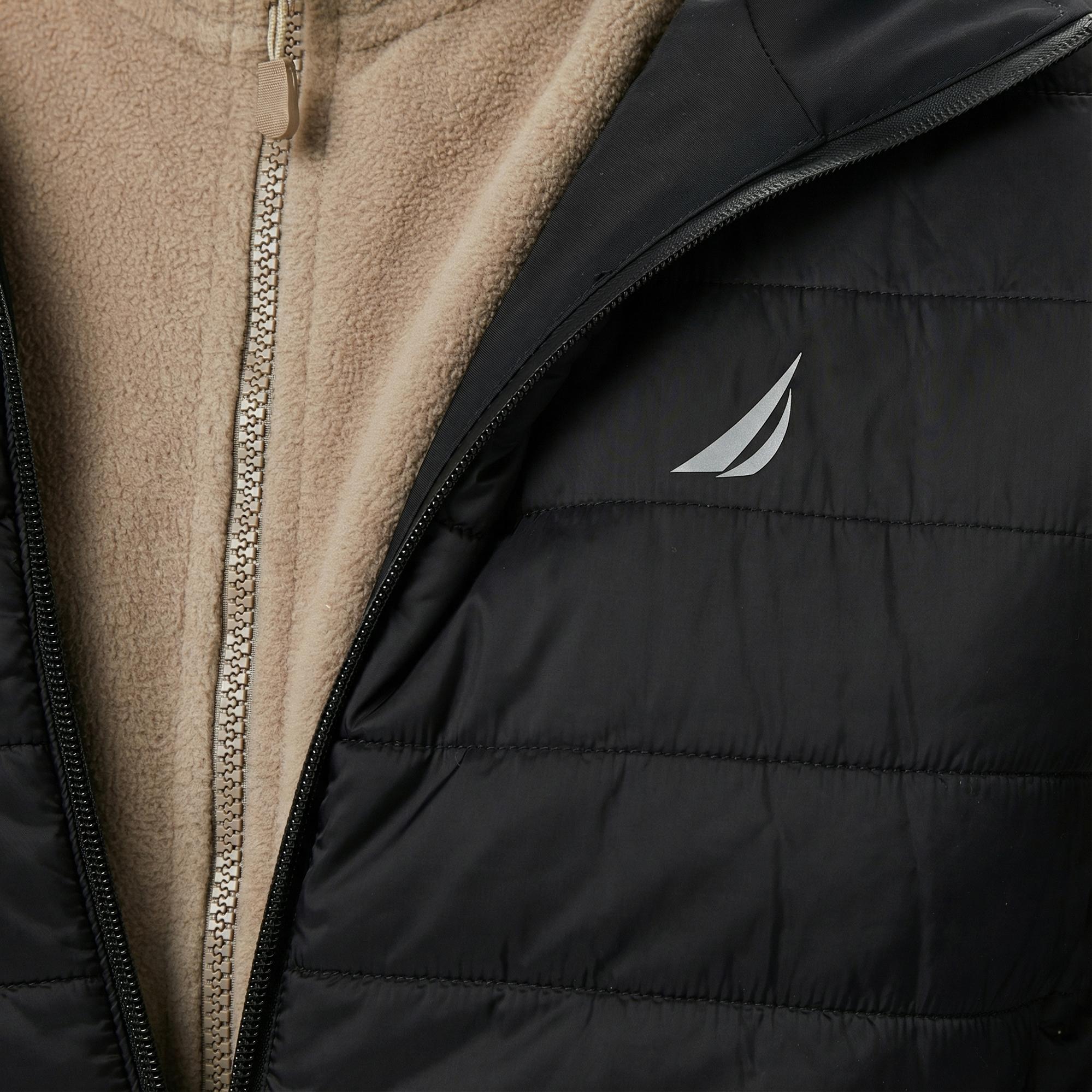 Nautica Erkek Siyah Regular Fit Çift Taraflı Mont