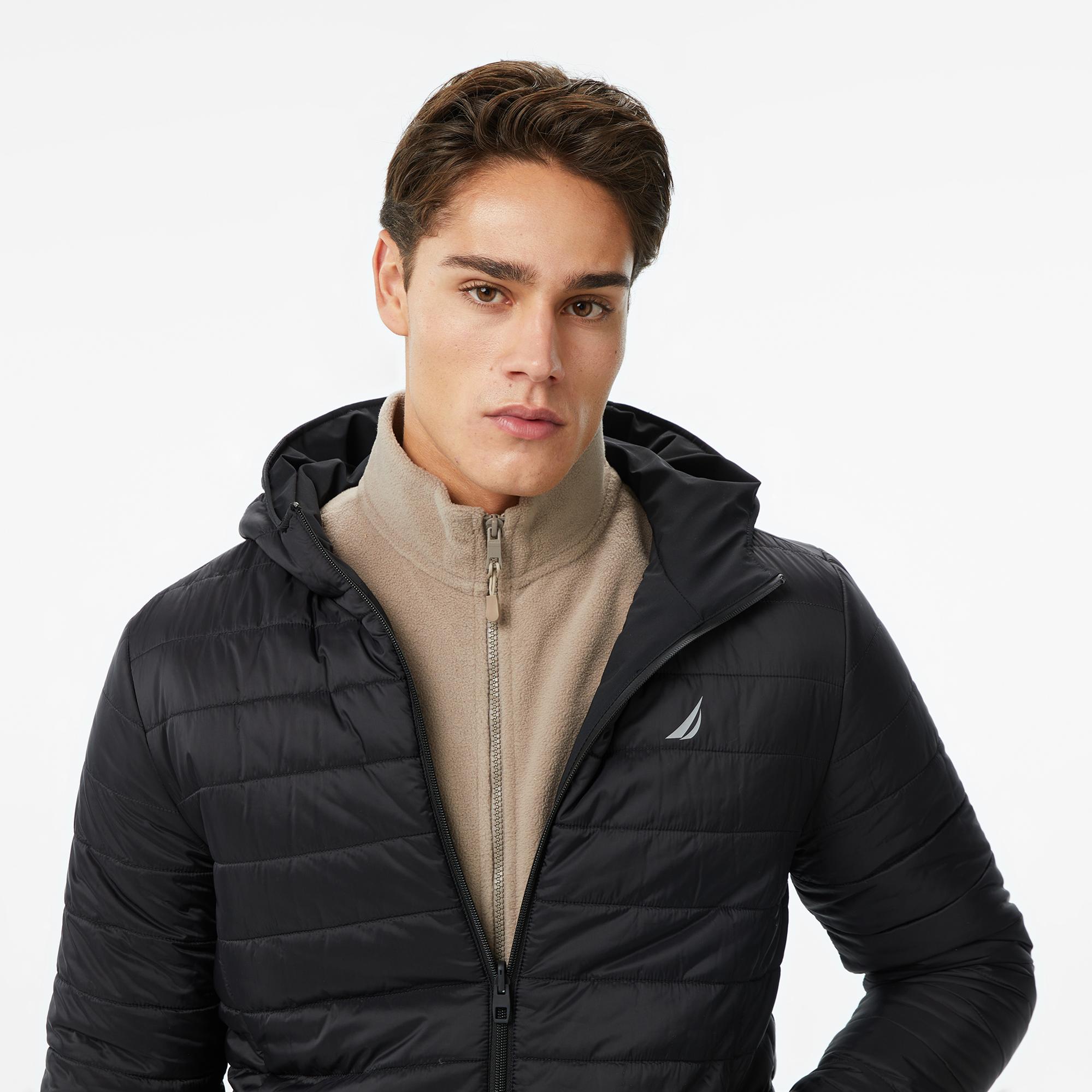 Nautica Erkek Siyah Regular Fit Çift Taraflı Mont