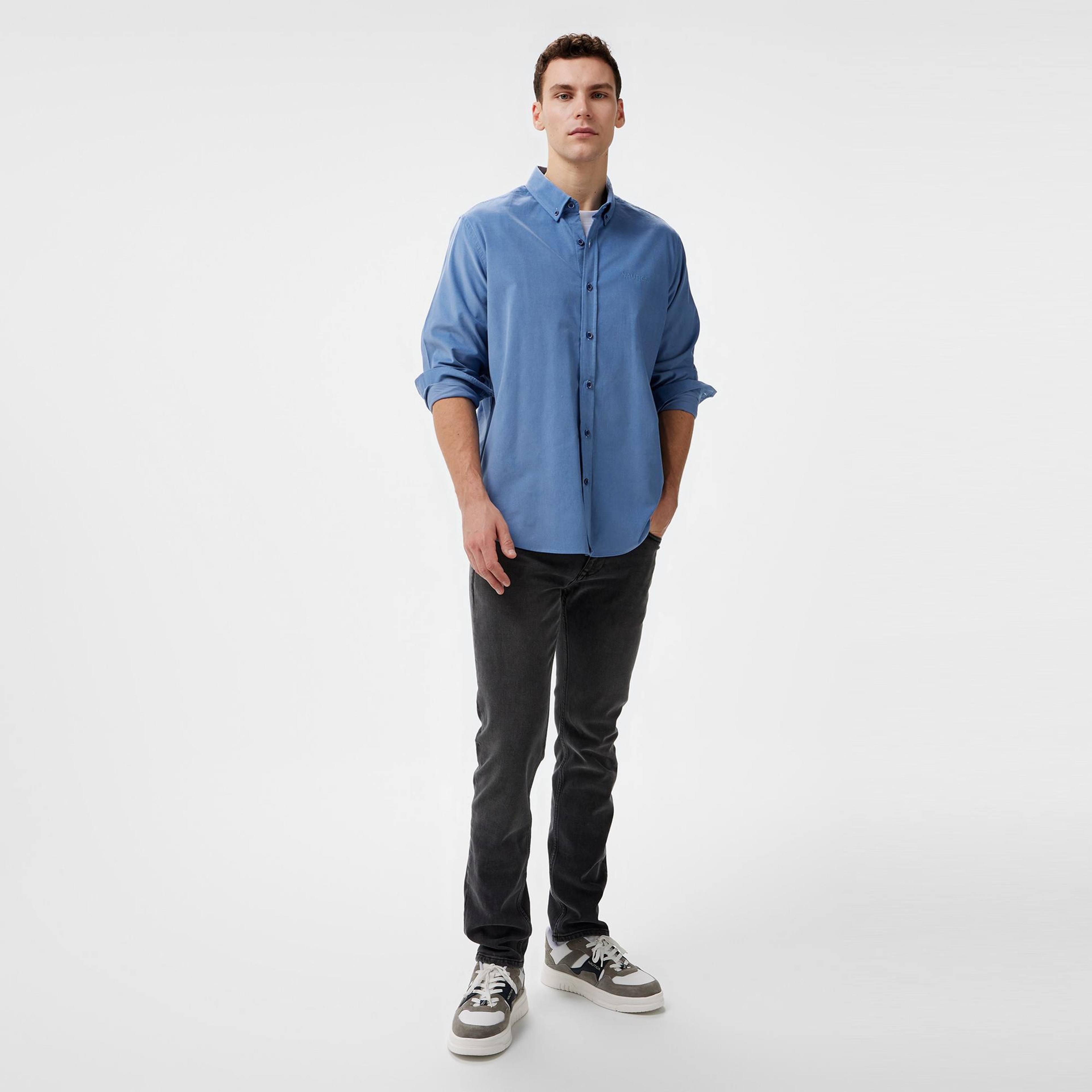 Nautica Erkek Mavi Classic Fit Gömlek