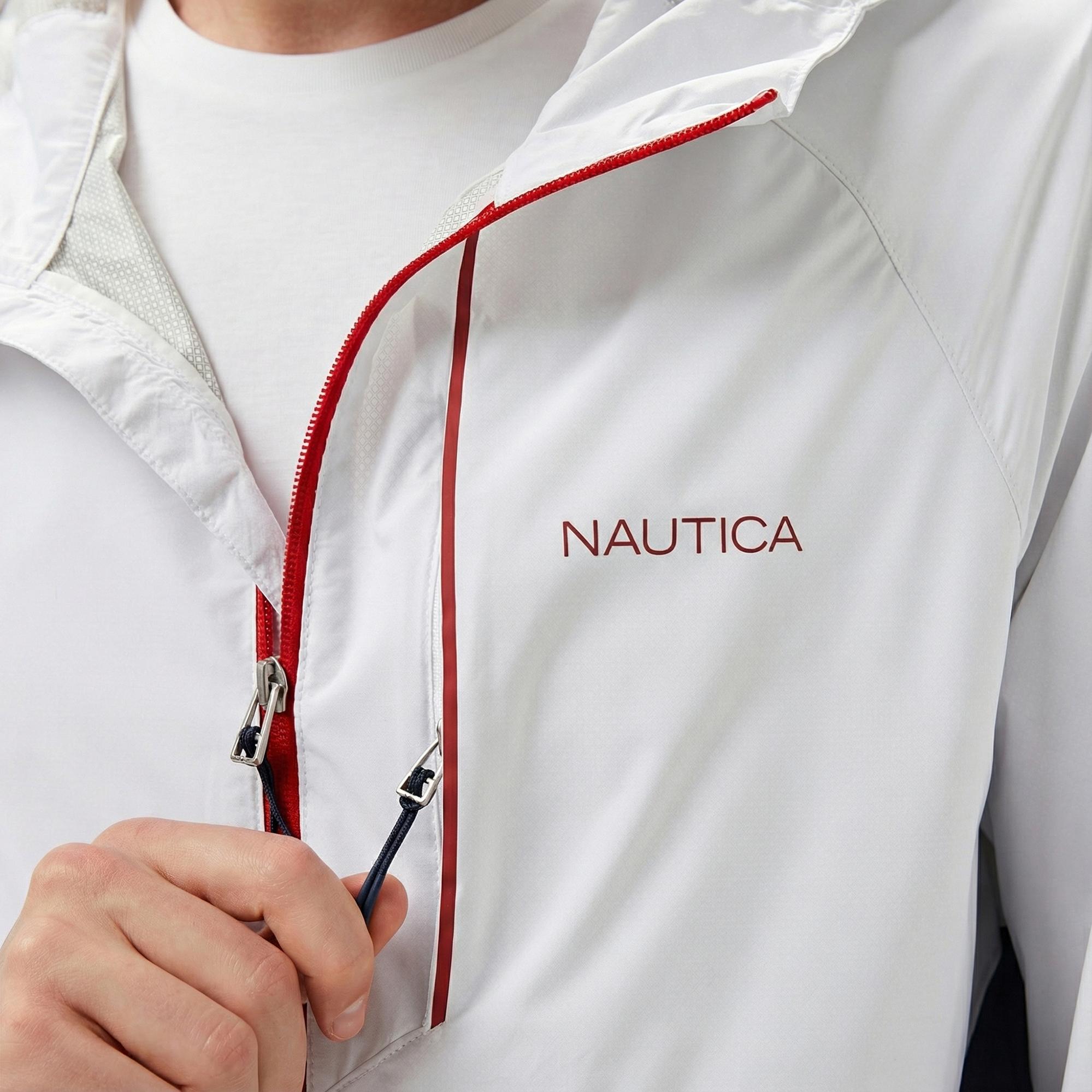 Nautica Erkek Beyaz Regular Fit Dik Yaka Mont