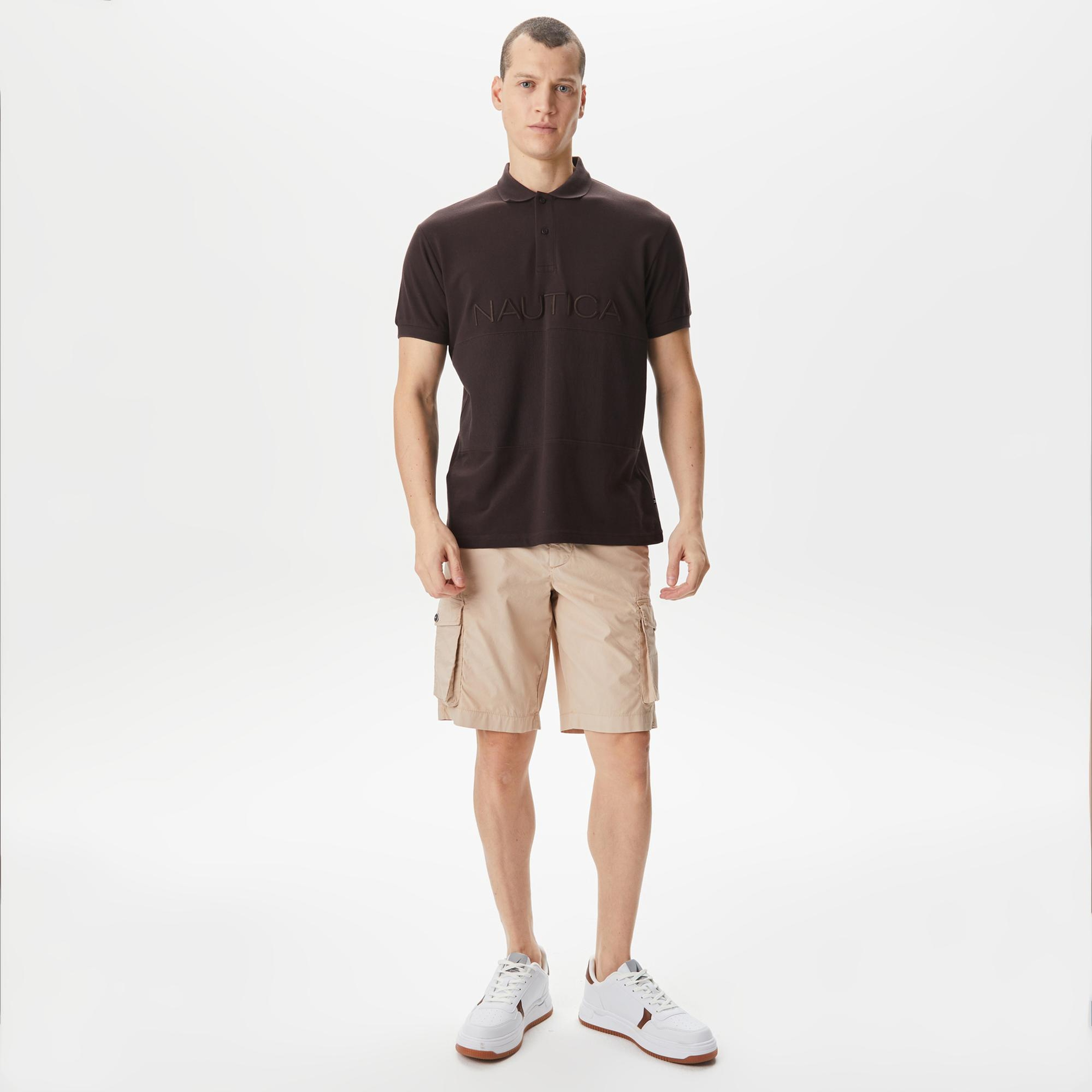 Nautica Erkek Kahverengi Classic Fit Polo Yaka T-Shirt