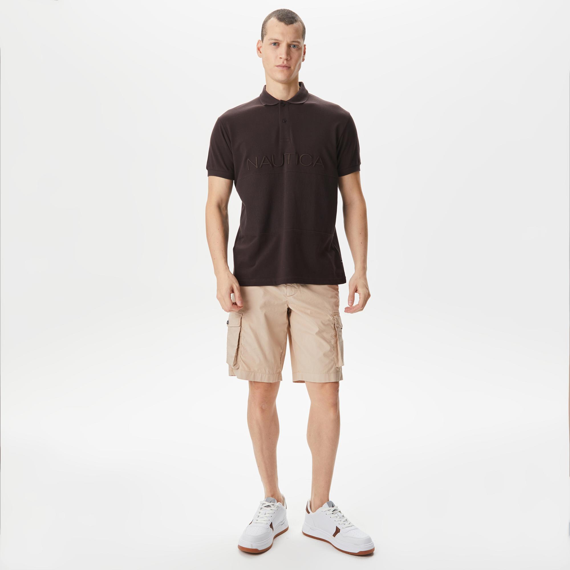 Nautica Erkek Kahverengi Classic Fit Polo Yaka T-Shirt