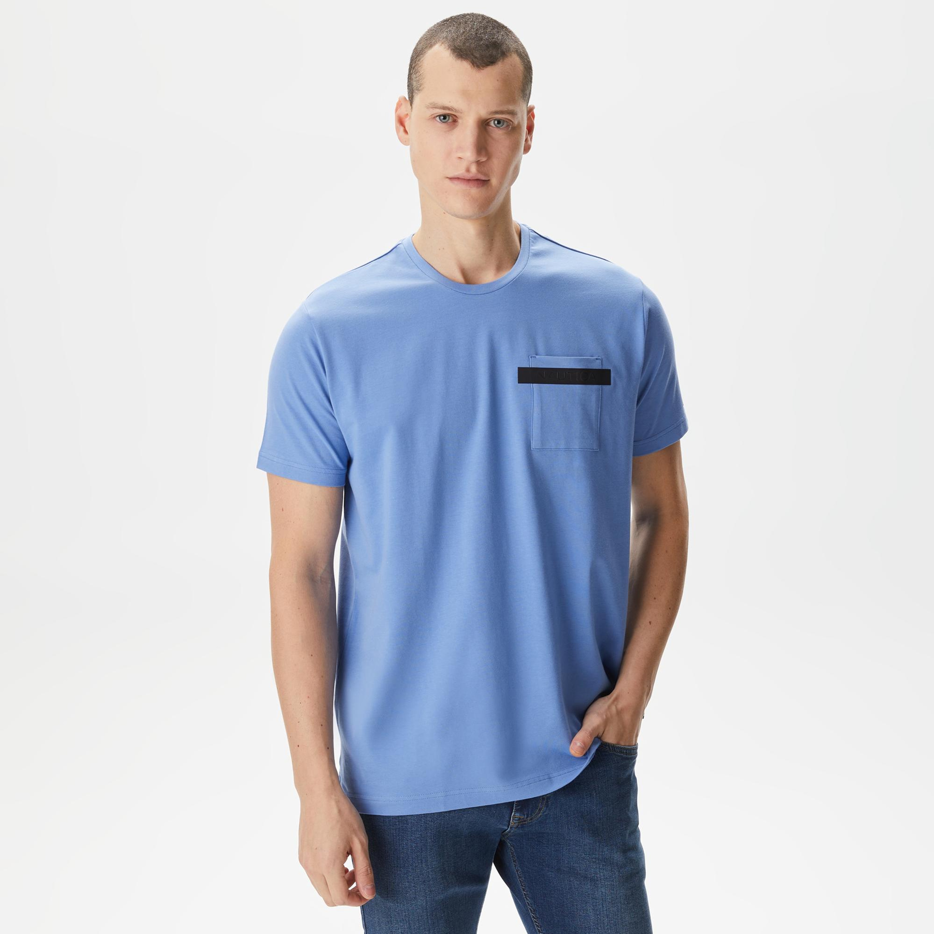 Nautica Erkek Mavi Standart Fit T-Shirt