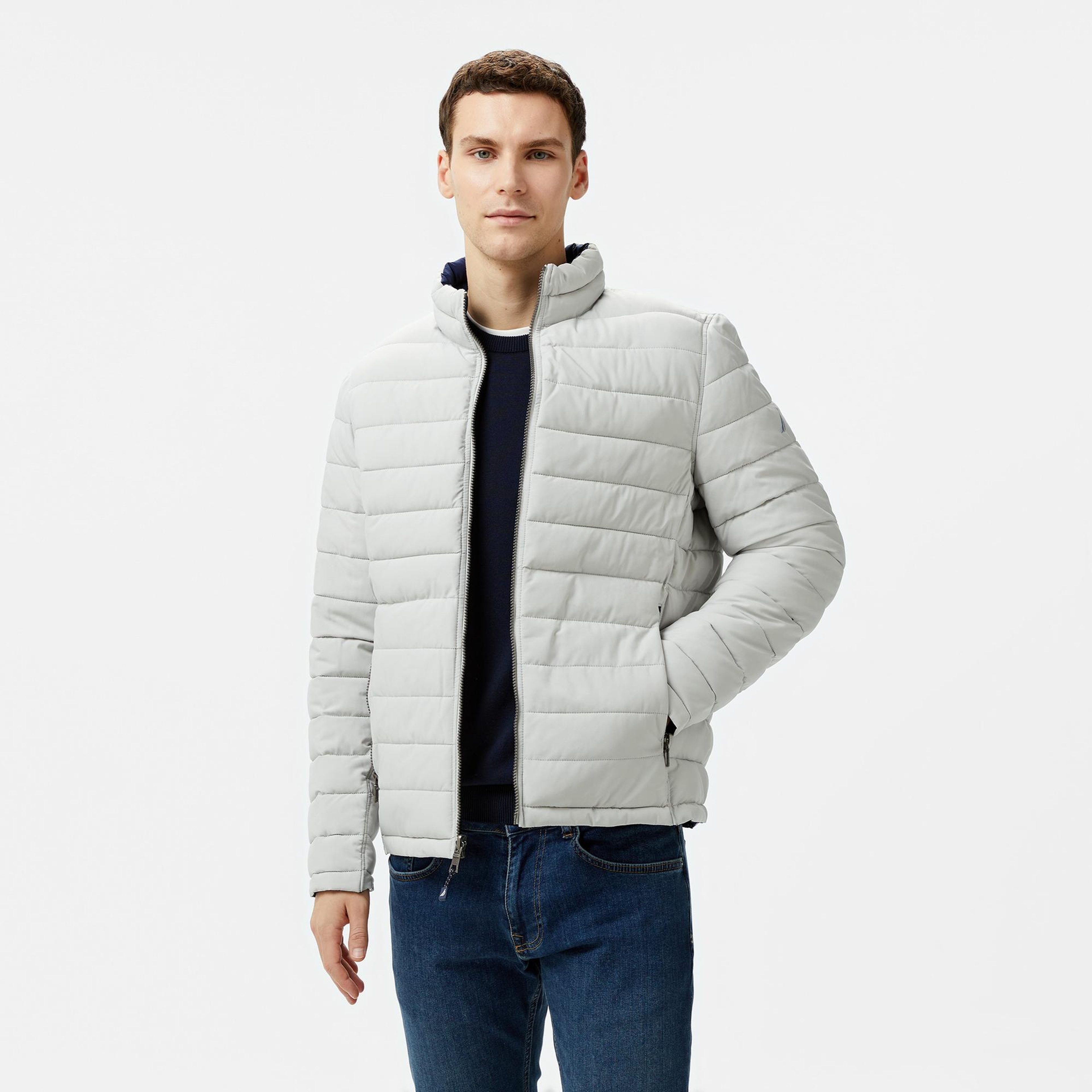 Nautica Erkek Gri Regular Fit Çift Taraflı Mont