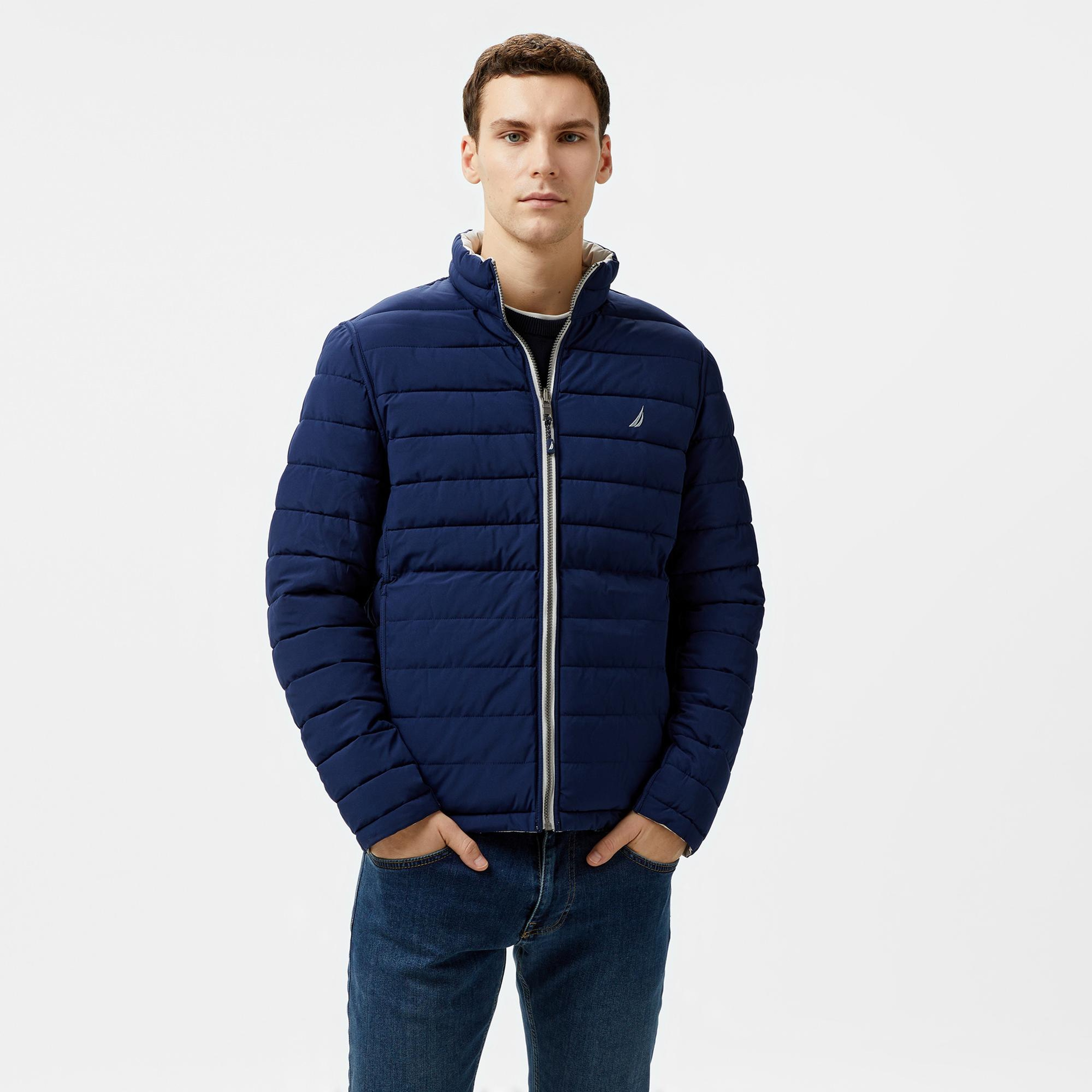 Nautica Erkek Gri Regular Fit Çift Taraflı Mont