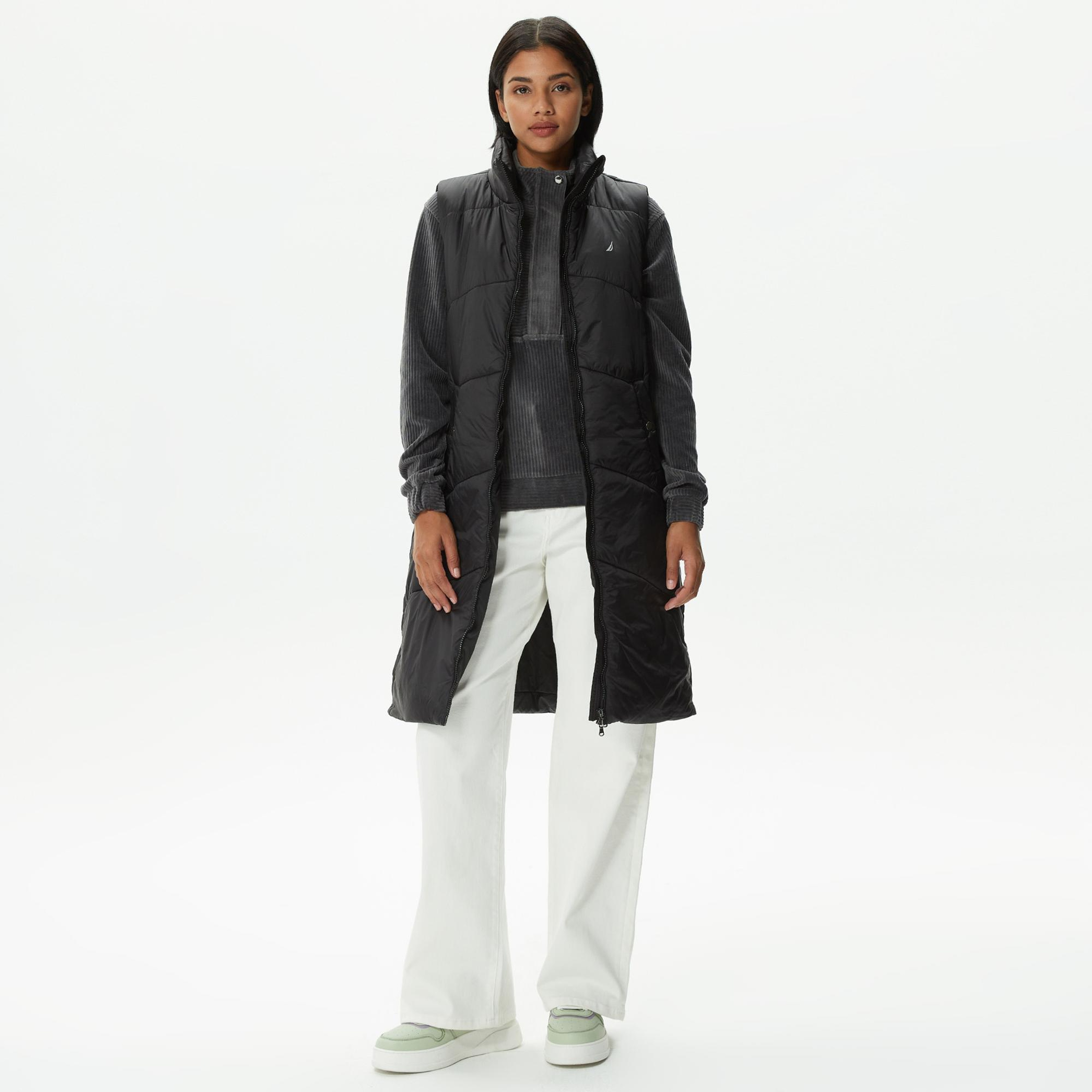 Nautica Kadın Siyah Relaxed Fit Yelek