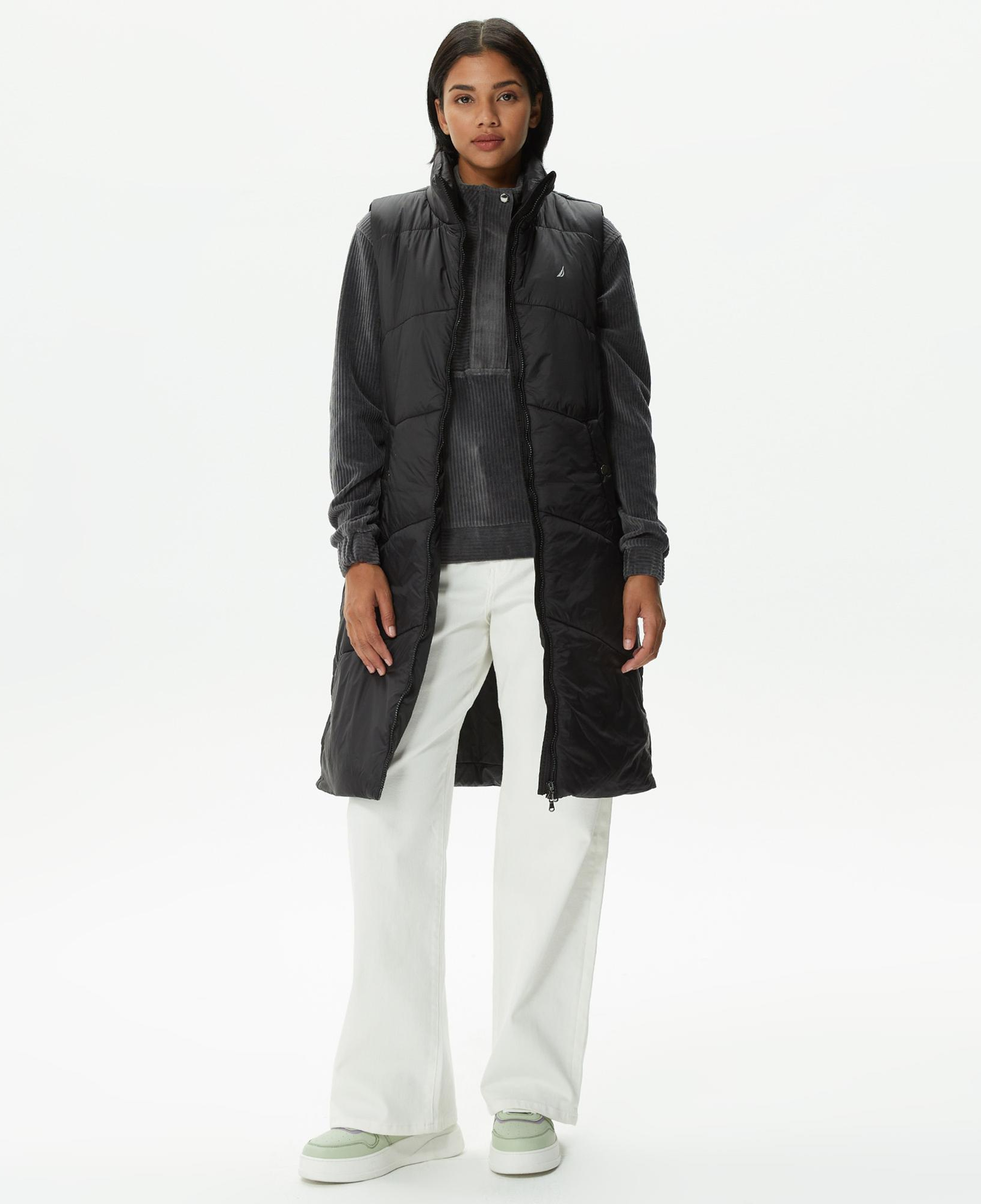 Nautica Kadın Siyah Relaxed Fit Yelek