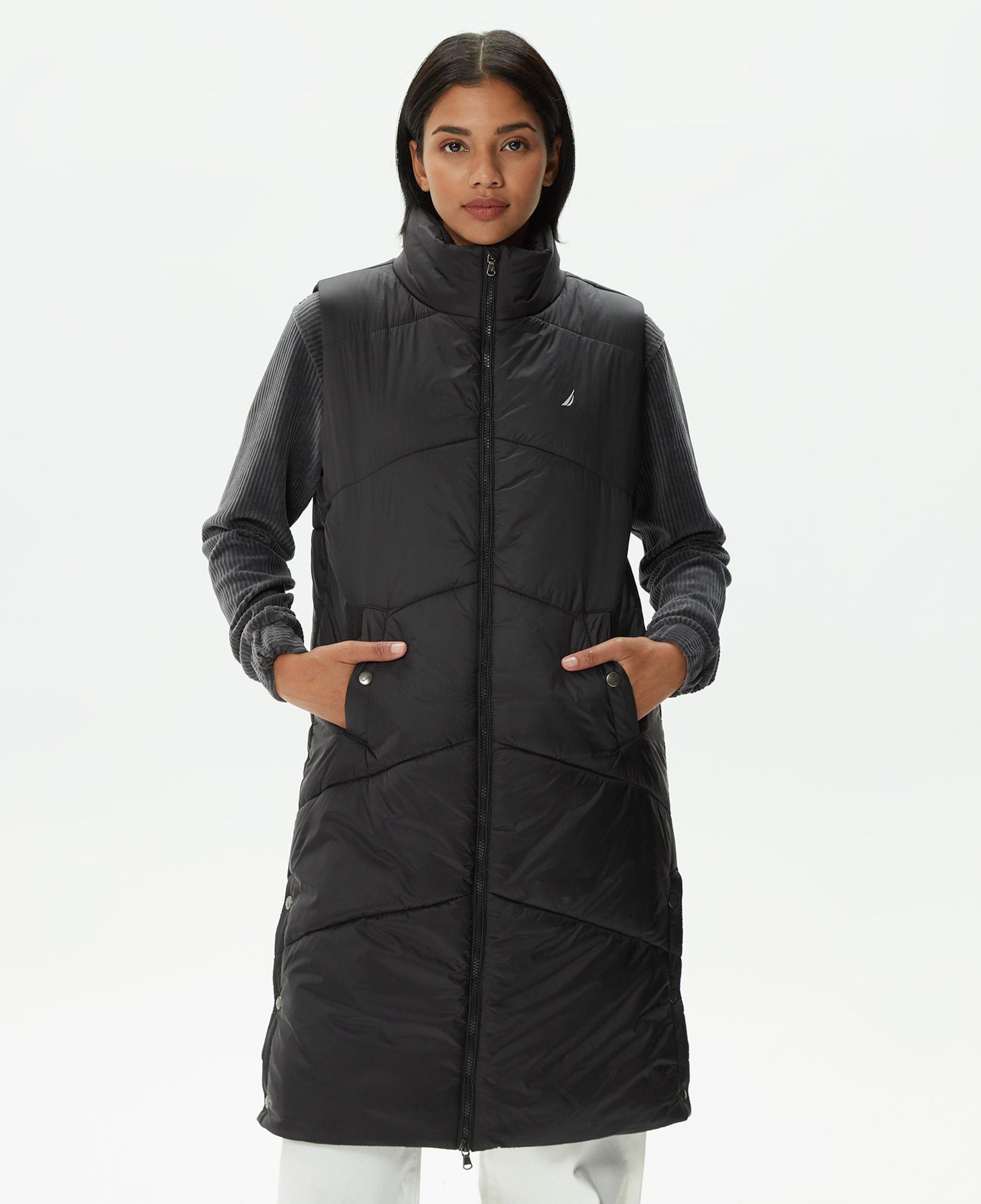 Nautica Kadın Siyah Relaxed Fit Yelek