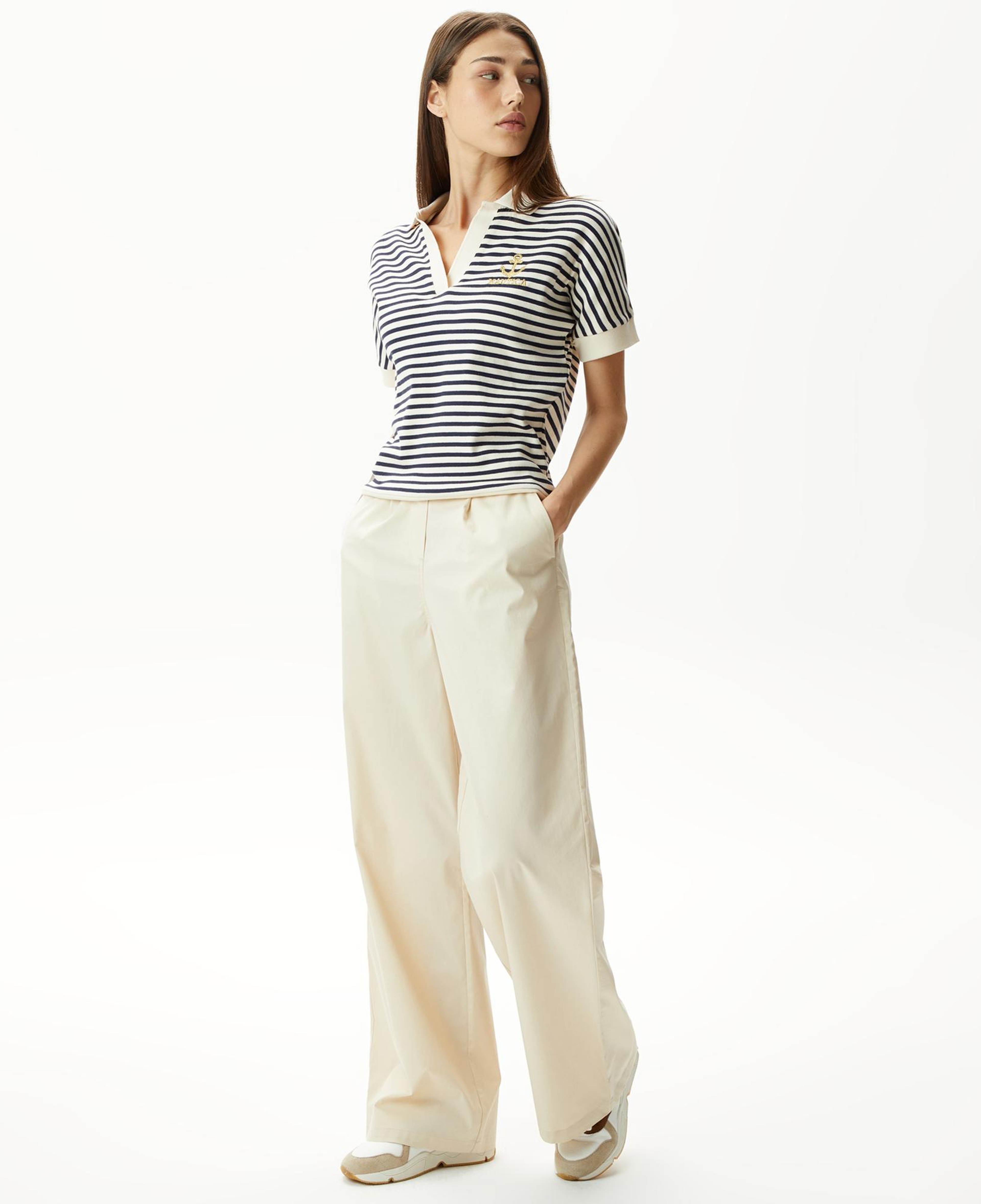 Nautica Kadın Beyaz Standart Fit Pantolon