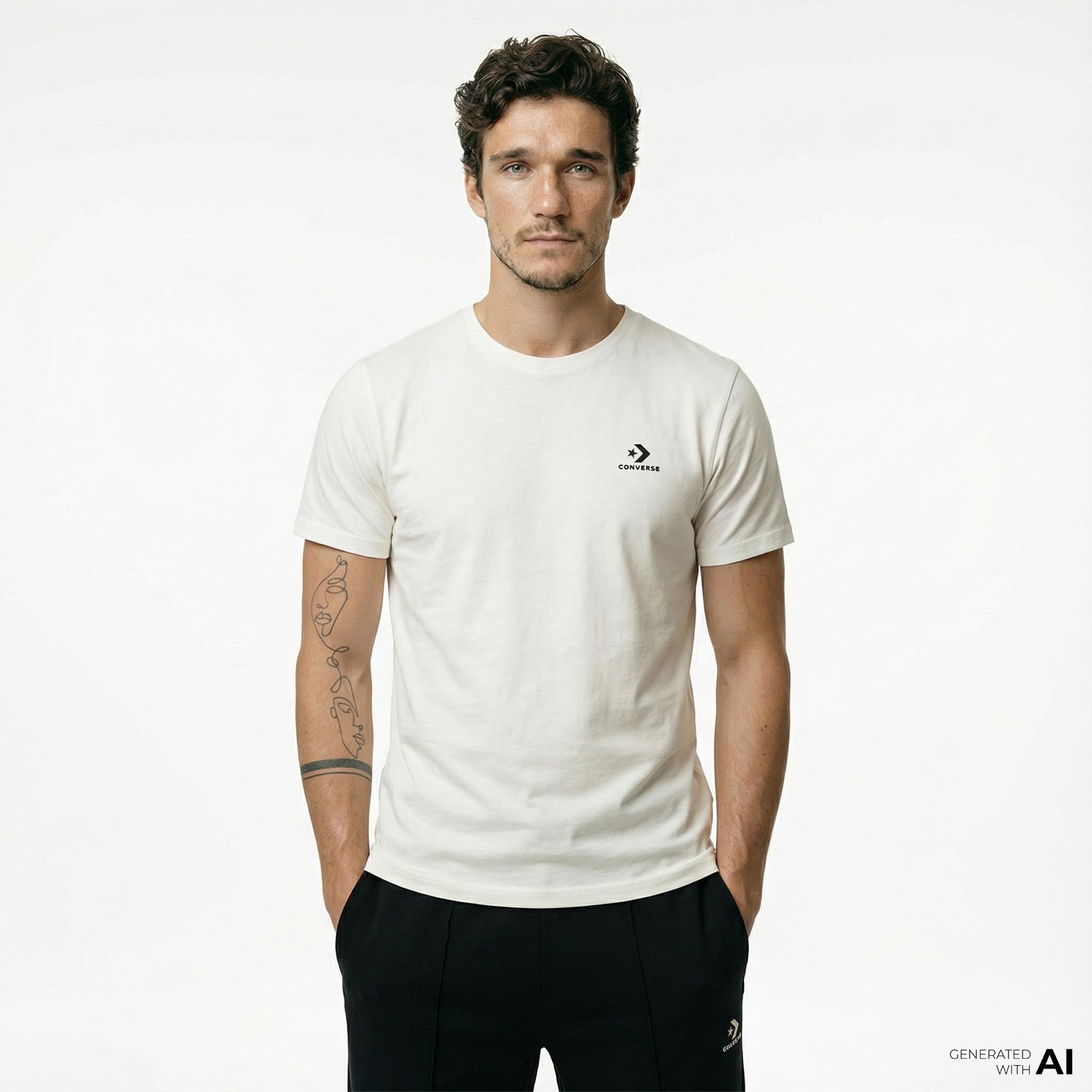 Converse Erkek Krem T-Shirt