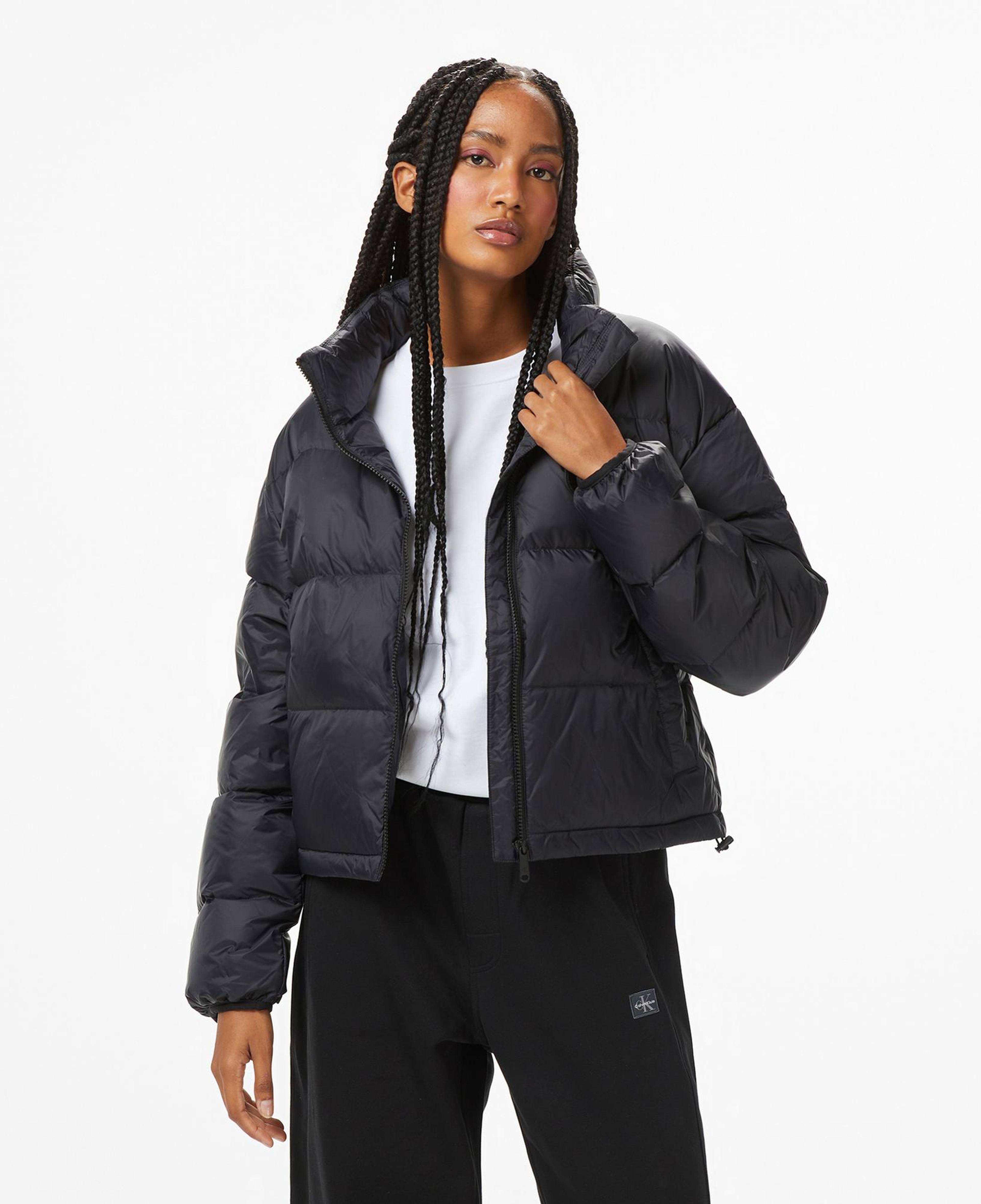 Calvin Klein Graphic Logo Puffer Kadın Siyah Mont