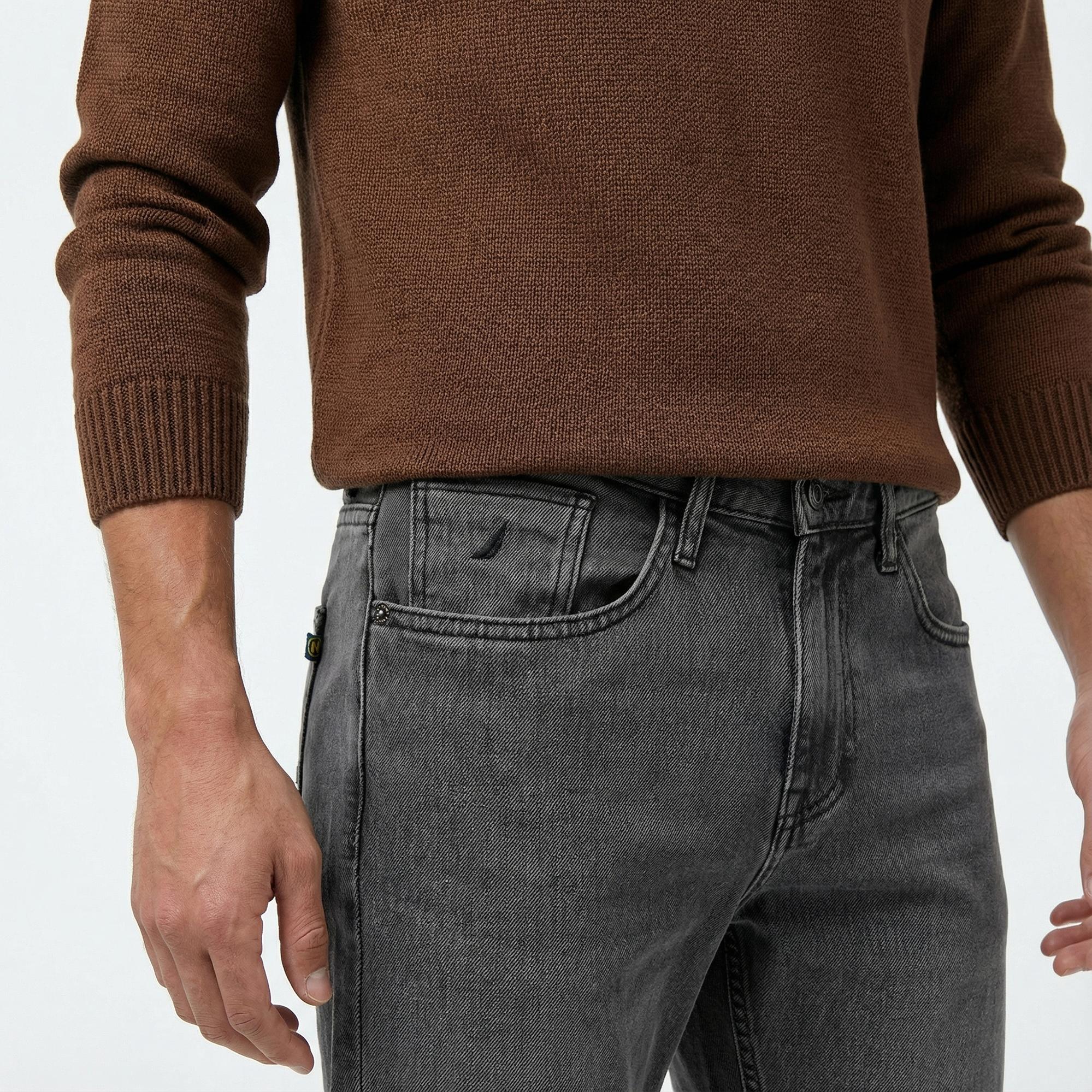 Nautica Erkek Gri Slim Fit Jean Pantolon