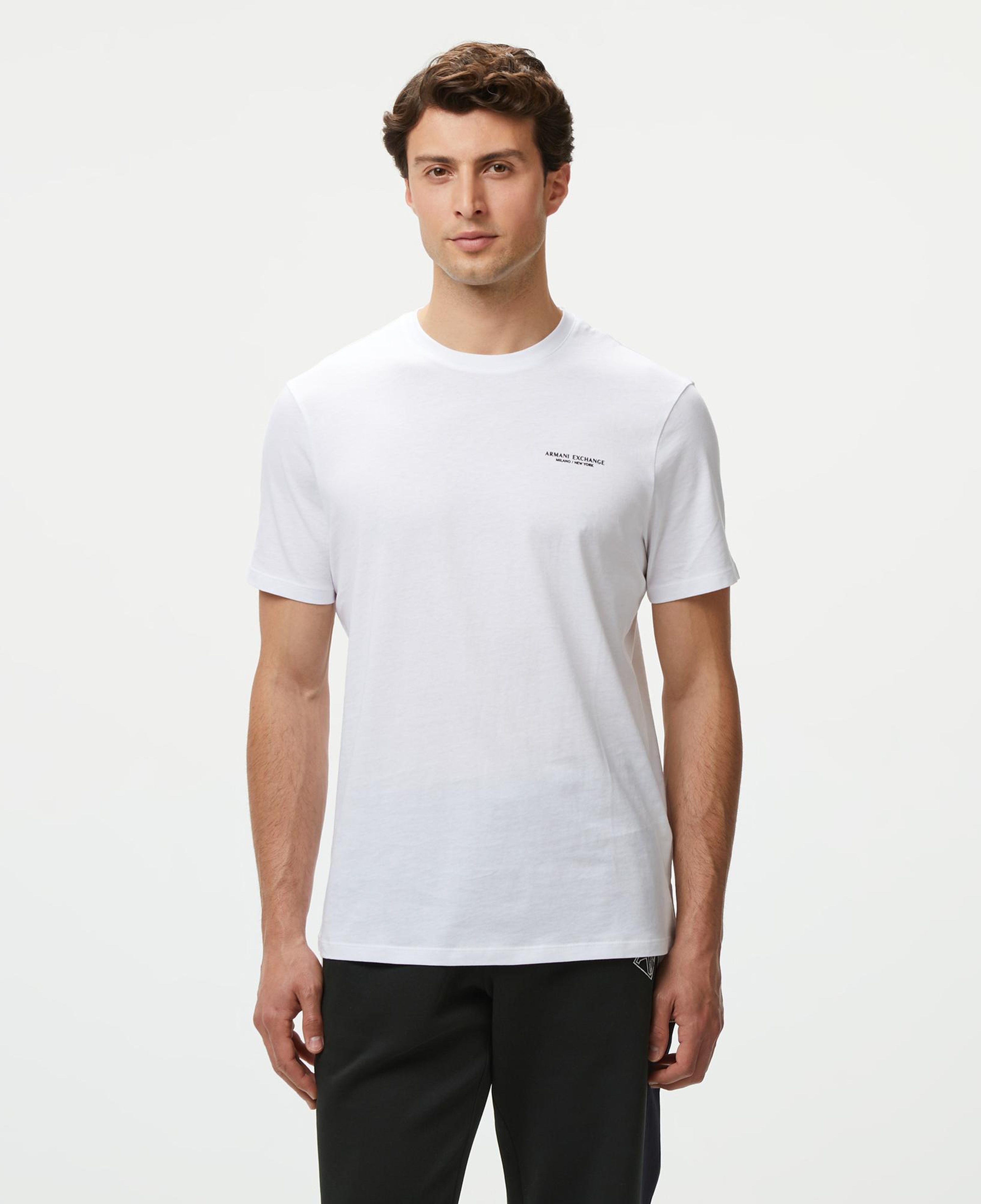 Armani Exchange Erkek Beyaz Bisiklet Yaka T-Shirt
