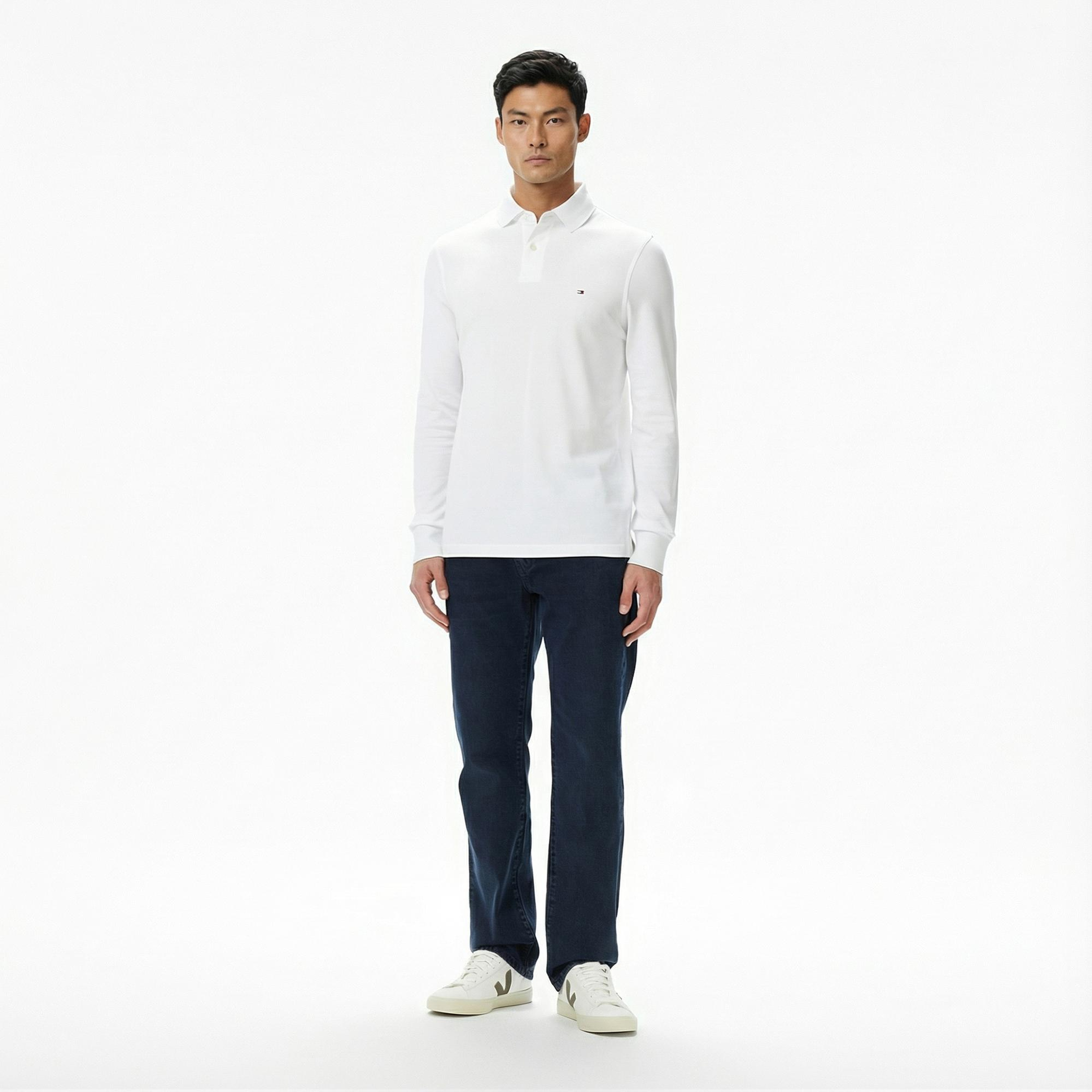 Tommy Hilfiger 1985 Regular Core Essentials Erkek Beyaz Polo Yaka T-Shirt