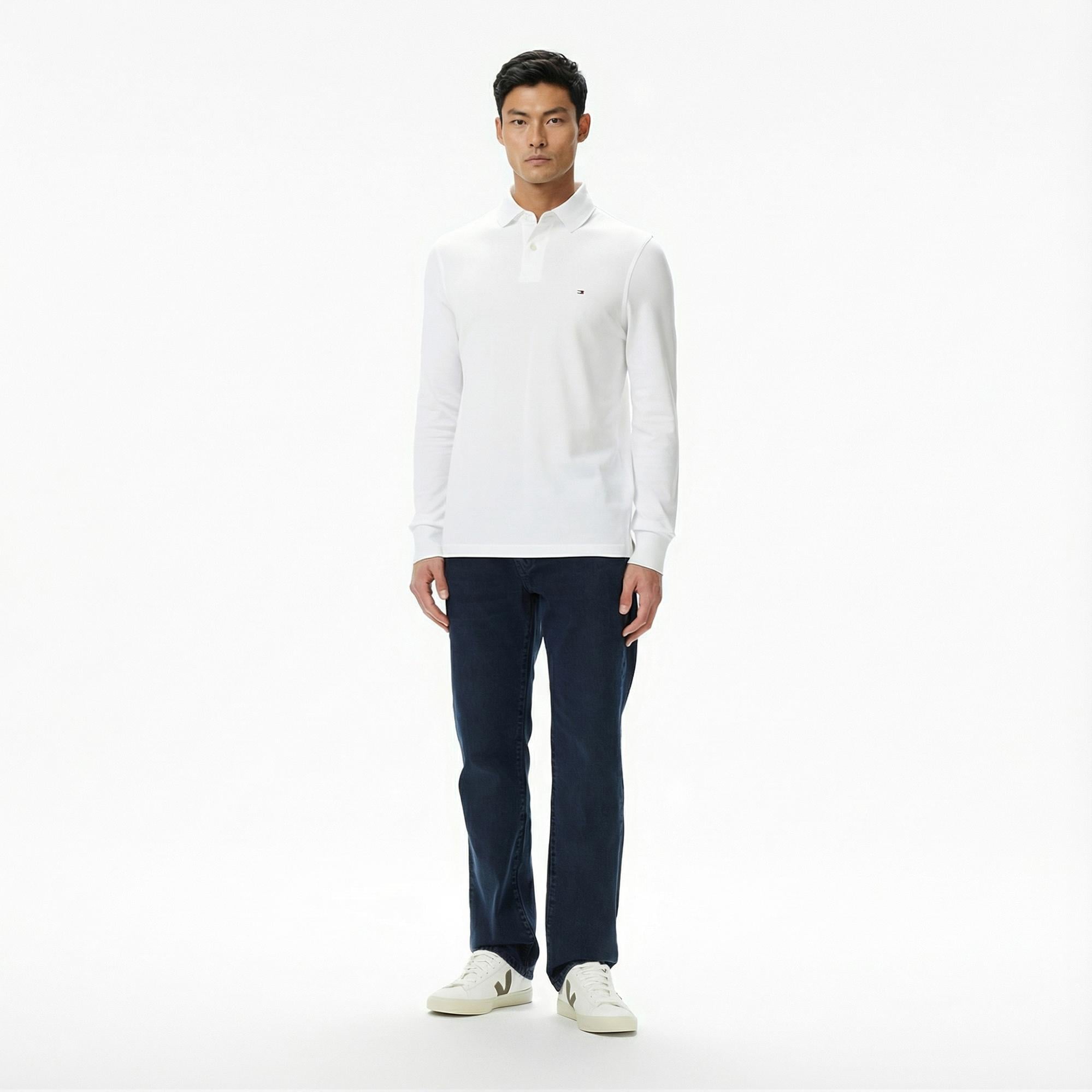 Tommy Hilfiger 1985 Regular Core Essentials Erkek Beyaz Polo Yaka T-Shirt