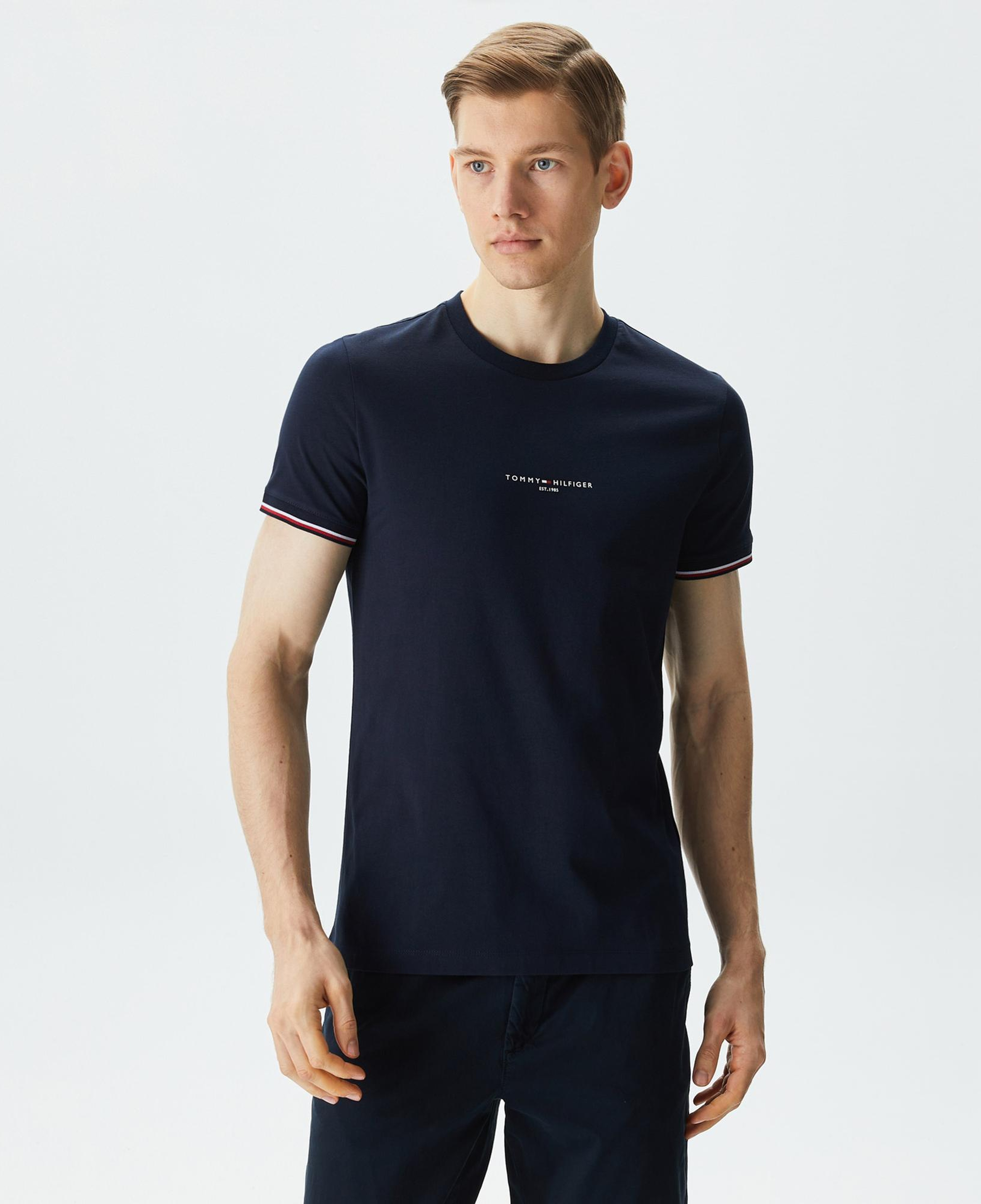 Tommy Hilfiger Logo Tipped Erkek Lacivert T-Shirt