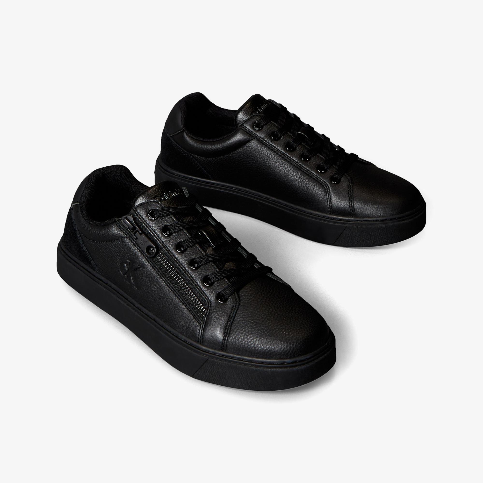 Calvin Klein Classic Cup Lace Up Zip Erkek Siyah Sneaker