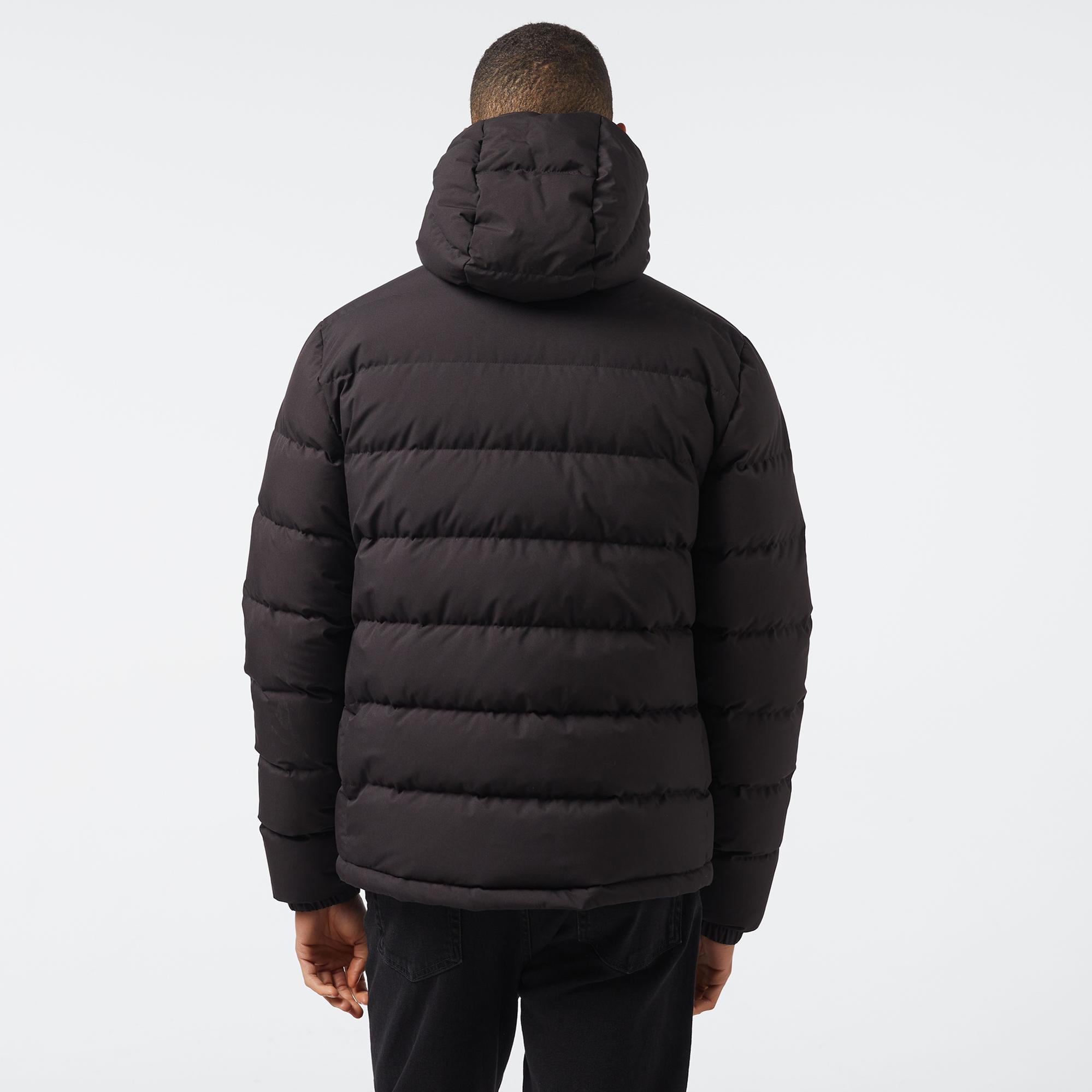 Lacoste Erkek Regular Fit Kapüşonlu Siyah Şişme Mont