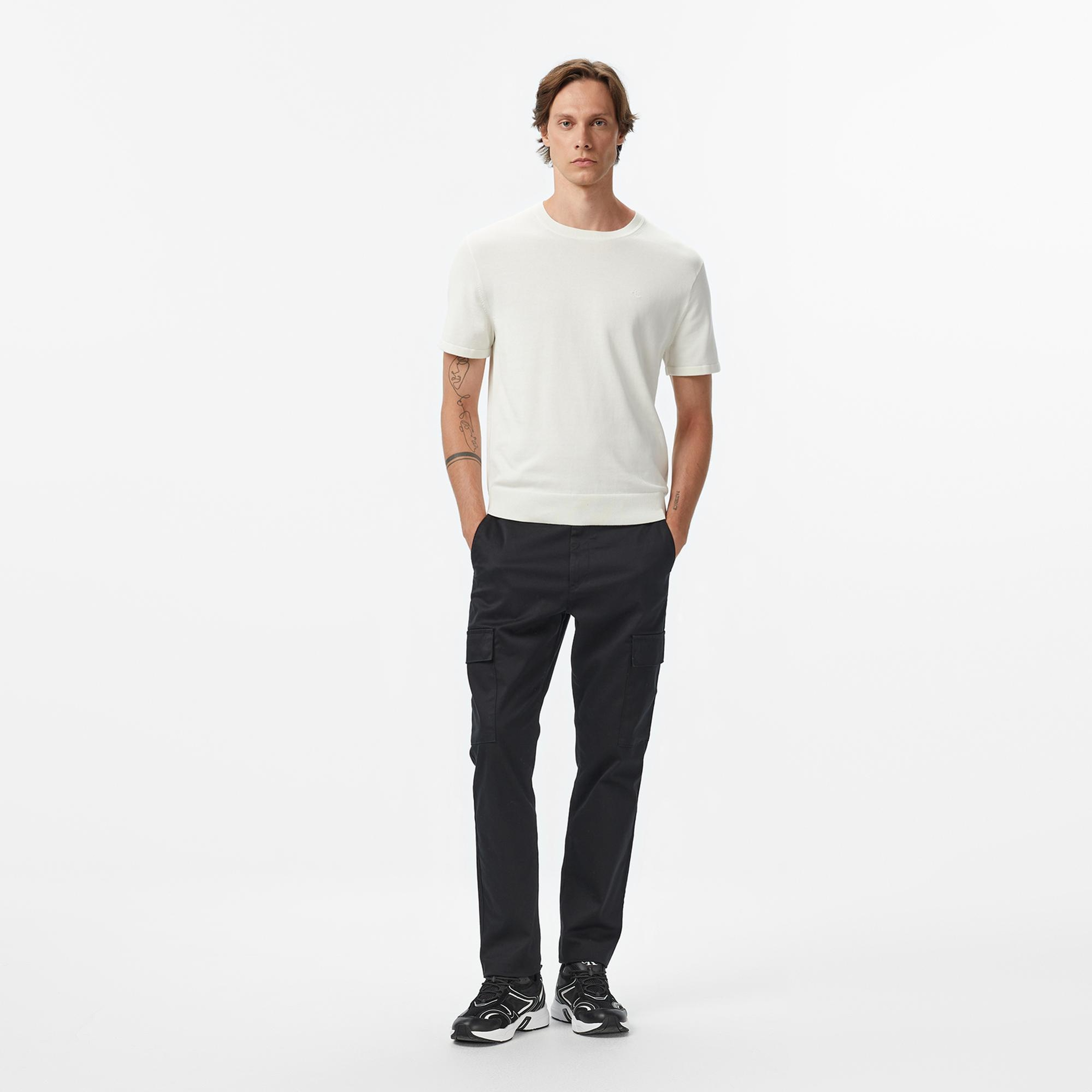Calvin Klein Supima Erkek Beyaz Triko
