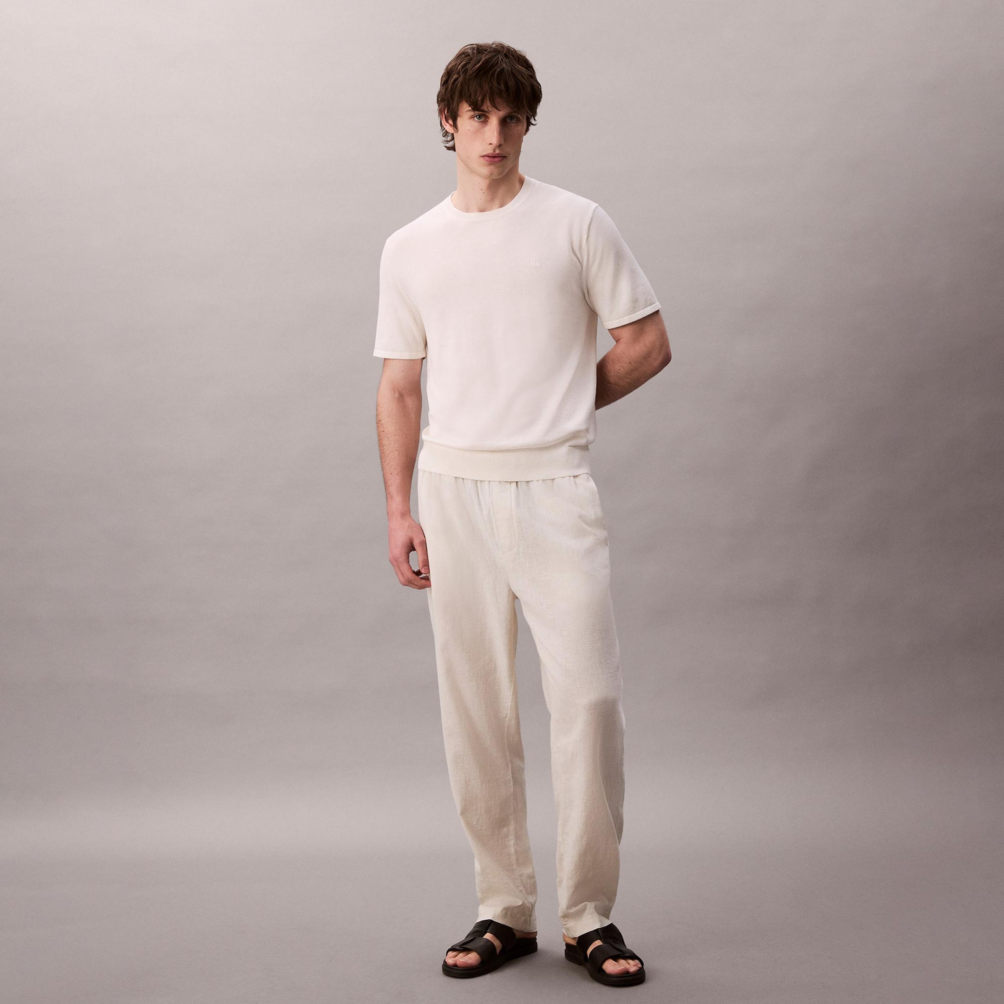 Calvin Klein Supima Erkek Beyaz Triko