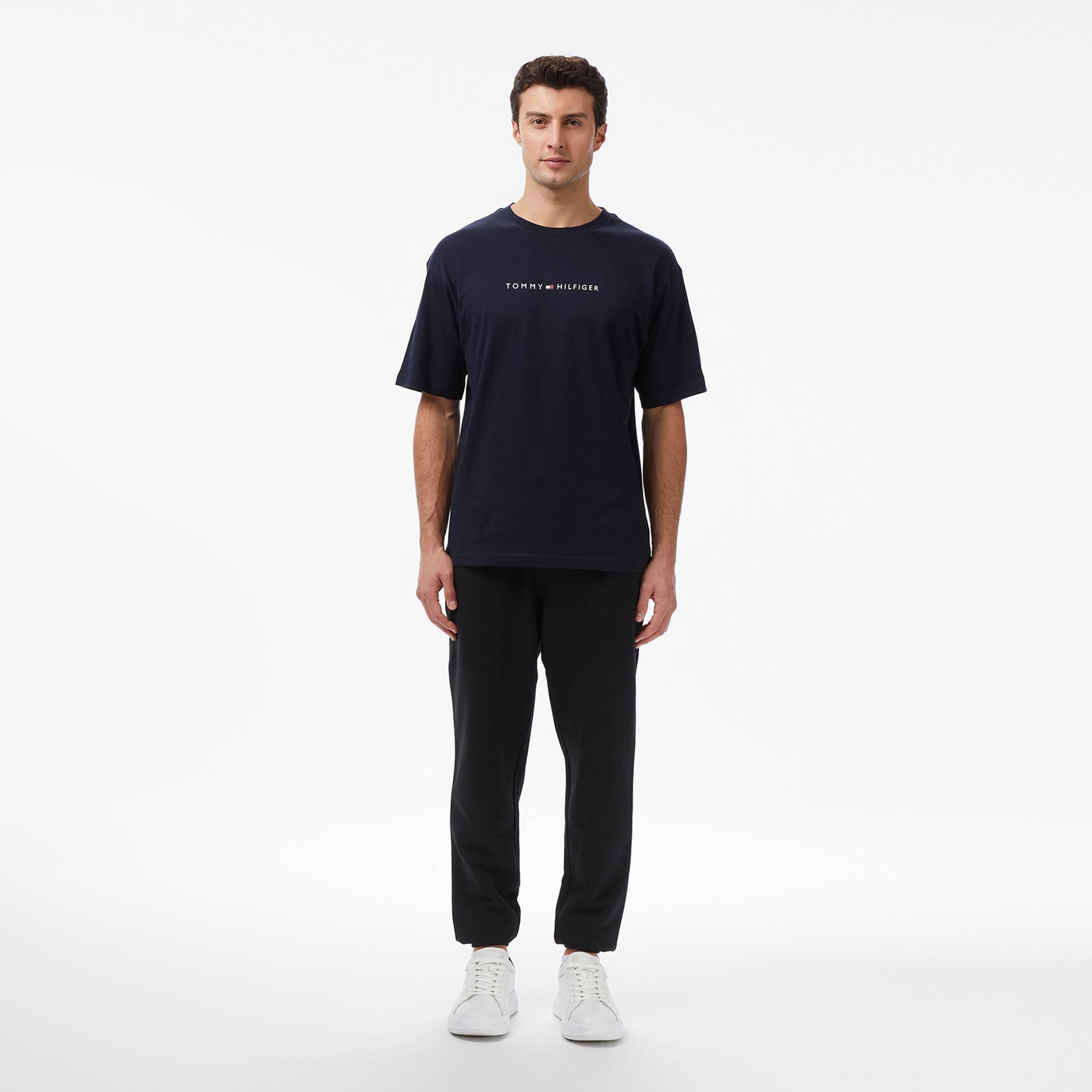 Tommy Hilfiger Logo Erkek Lacivert T-Shirt