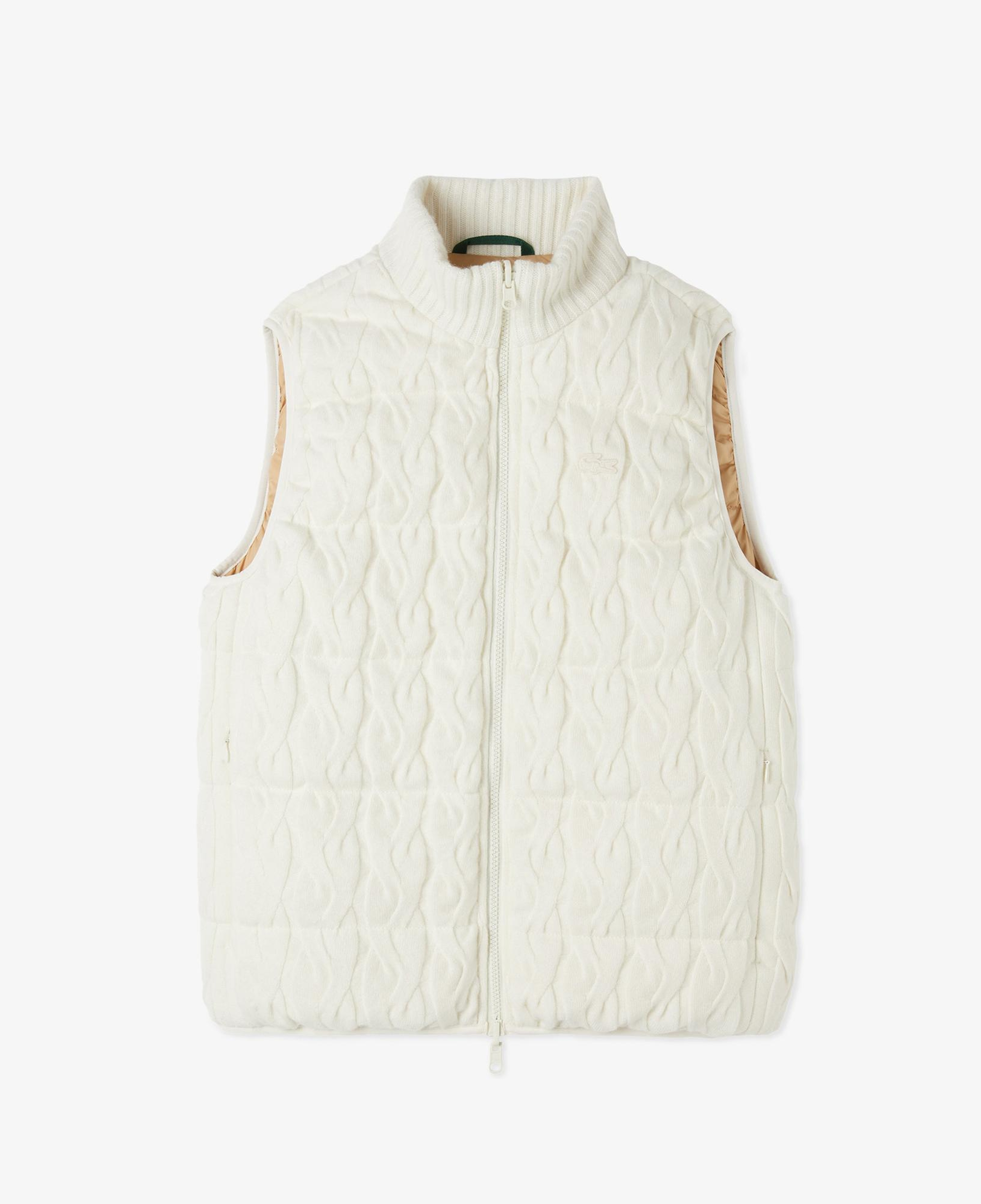 Lacoste Kadın Kapitone Regular Fit Dik Yaka Çift Taraflı Beyaz Yelek