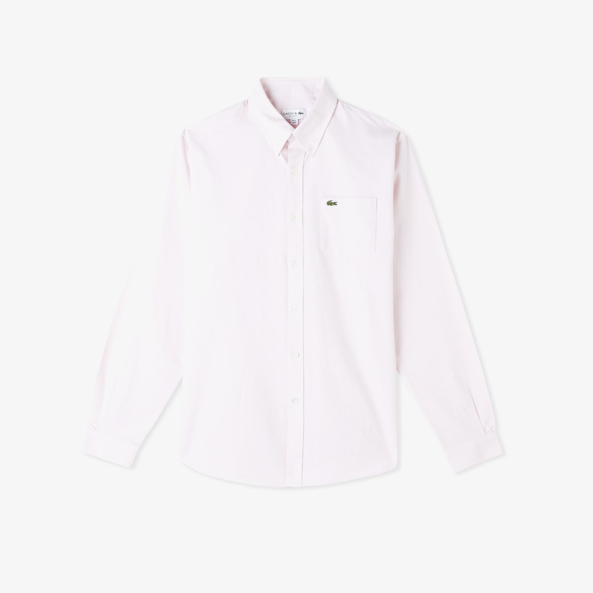 Lacoste Erkek Regular Fit Düğmeli Yaka Pembe Gömlek