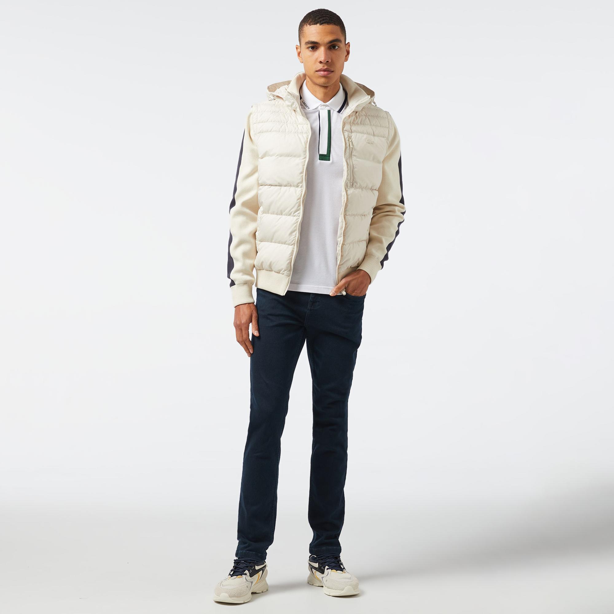 Lacoste Erkek Kapüşonlu Krem Mont