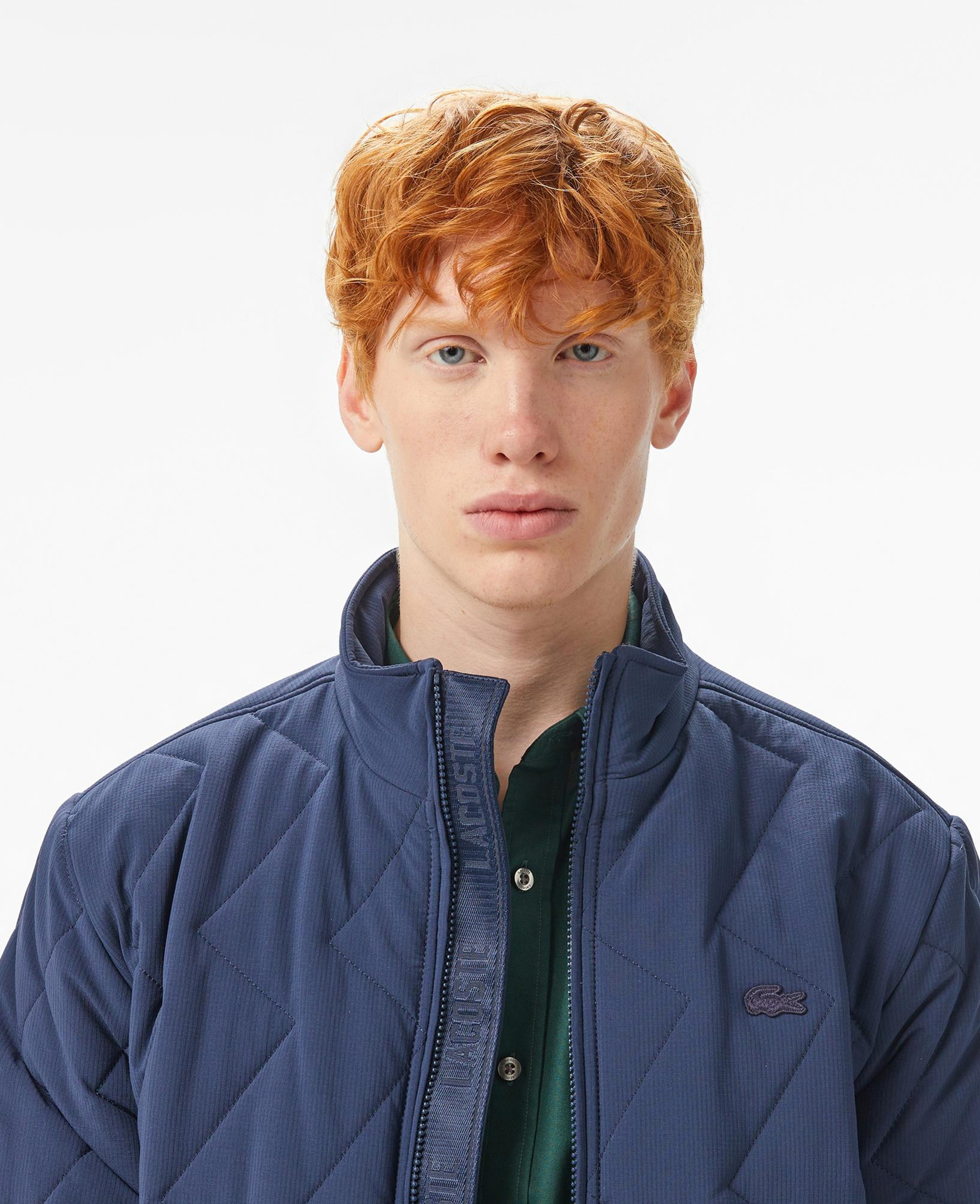 Lacoste Erkek Dik Yaka Kapitone Lacivert Mont