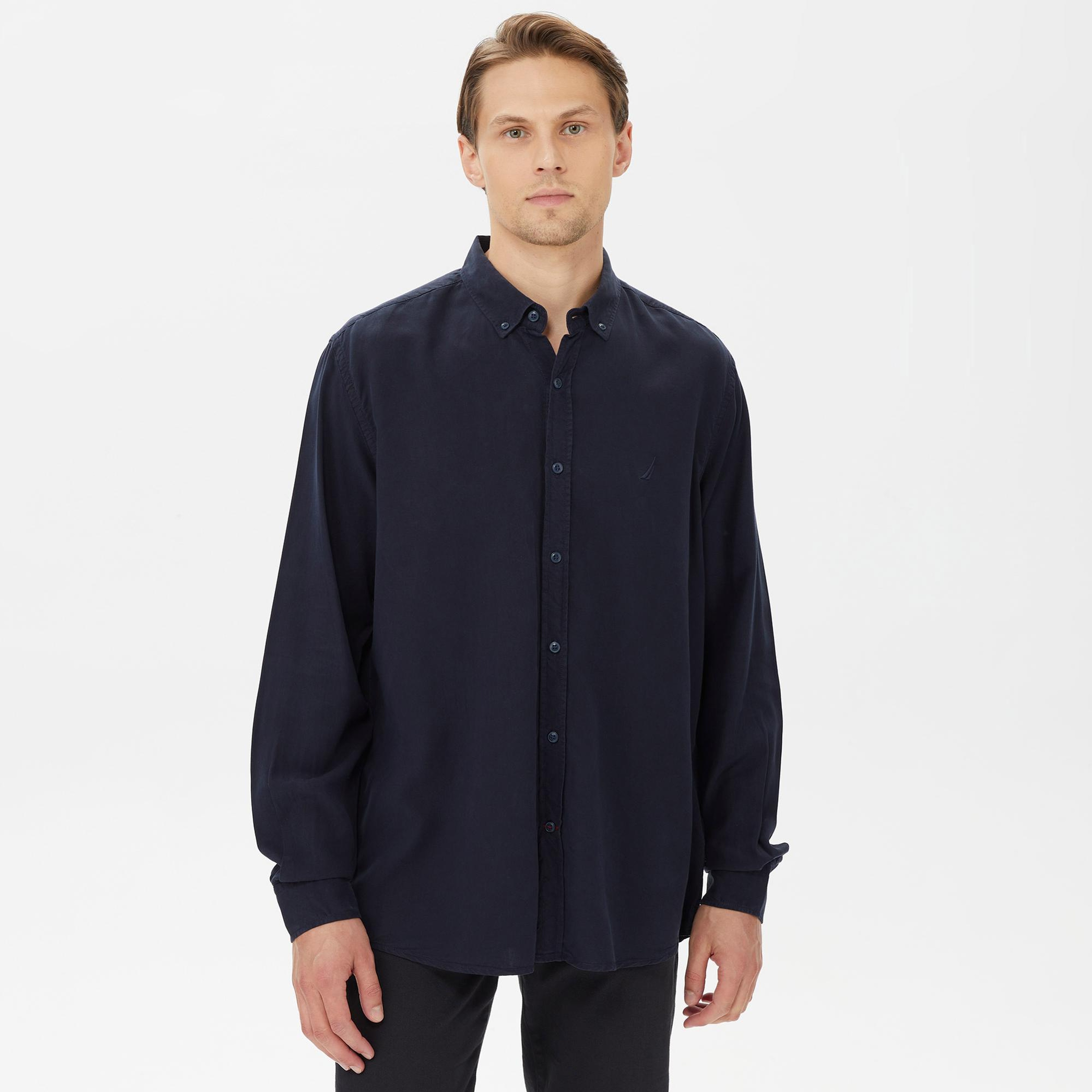 Nautica Erkek Lacivert Classic Fit Gömlek