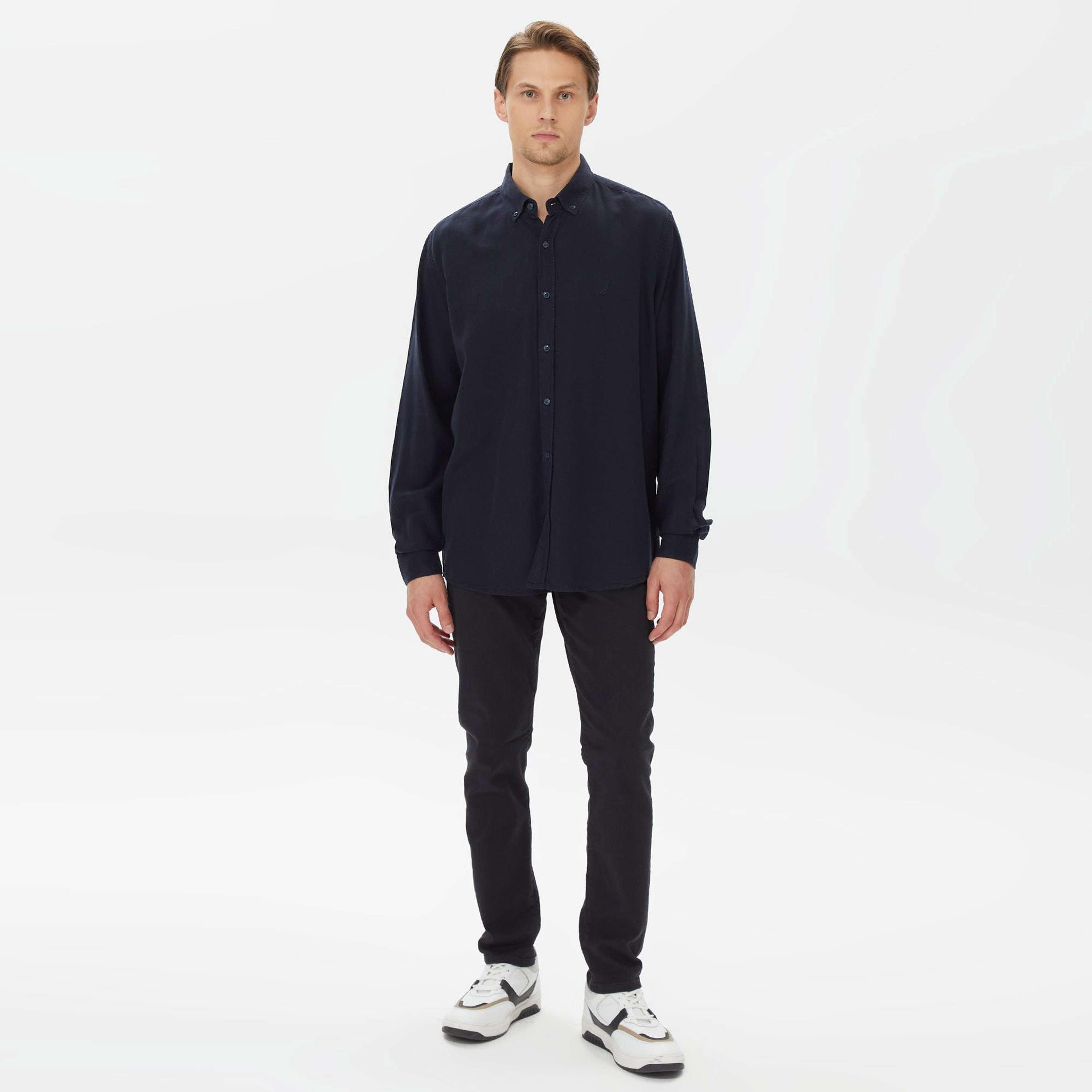 Nautica Erkek Lacivert Classic Fit Gömlek