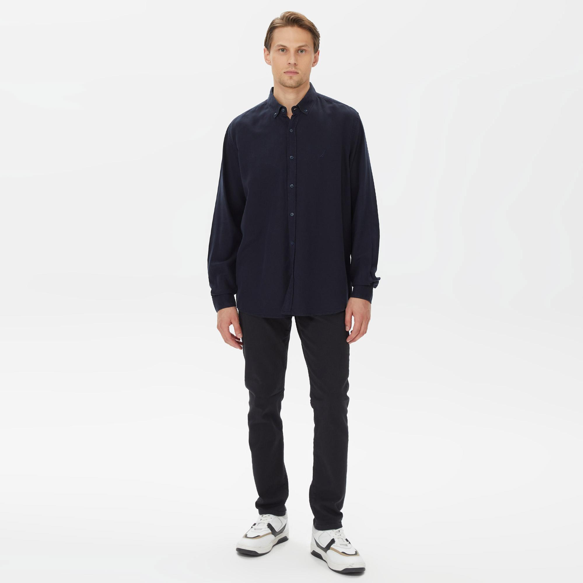 Nautica Erkek Lacivert Classic Fit Gömlek