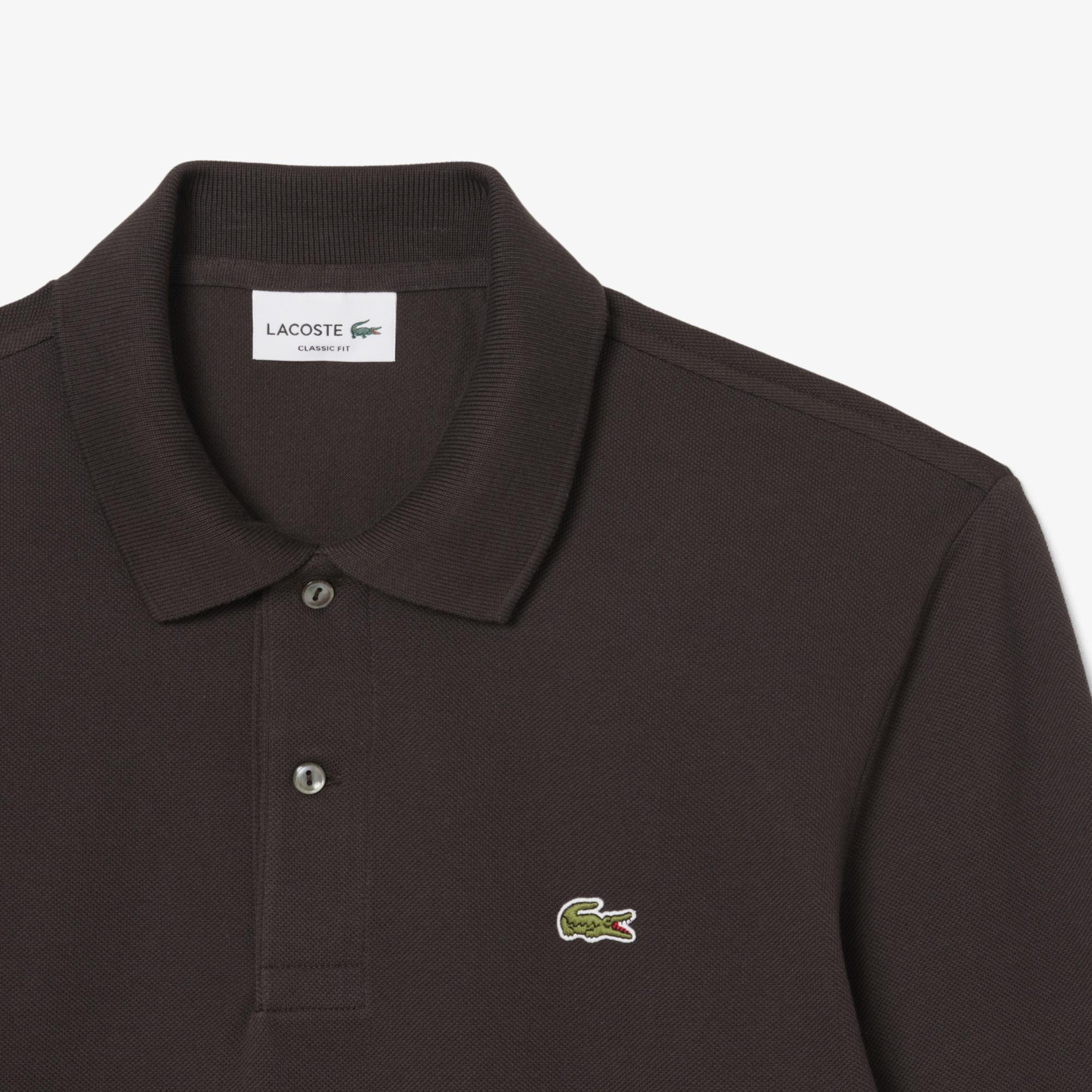 Lacoste L.12.12 Erkek Classic Fit Uzun Kollu Kahverengi Polo
