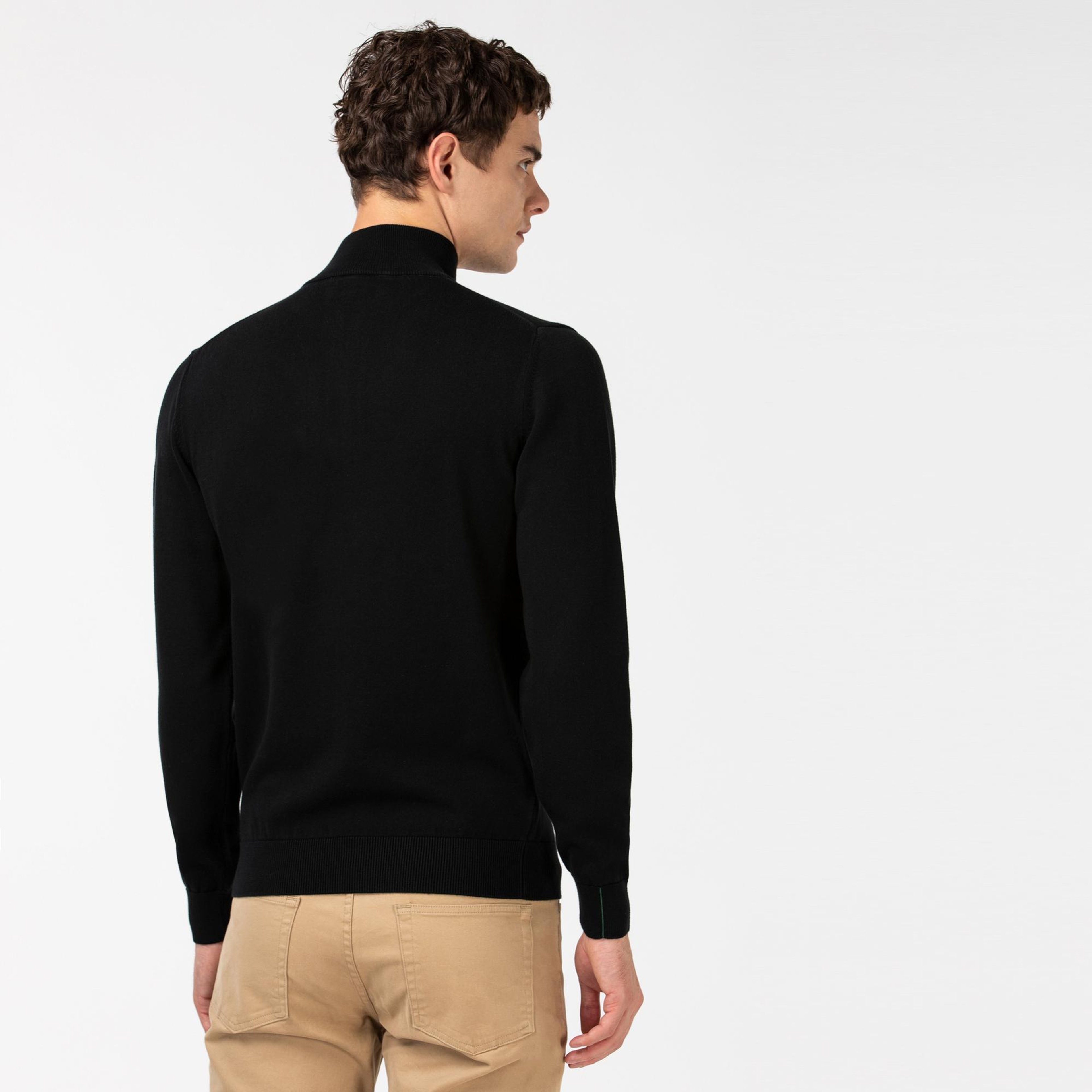 Lacoste Erkek Regular Fit Yarım Fermuarlı Lacivert Kazak