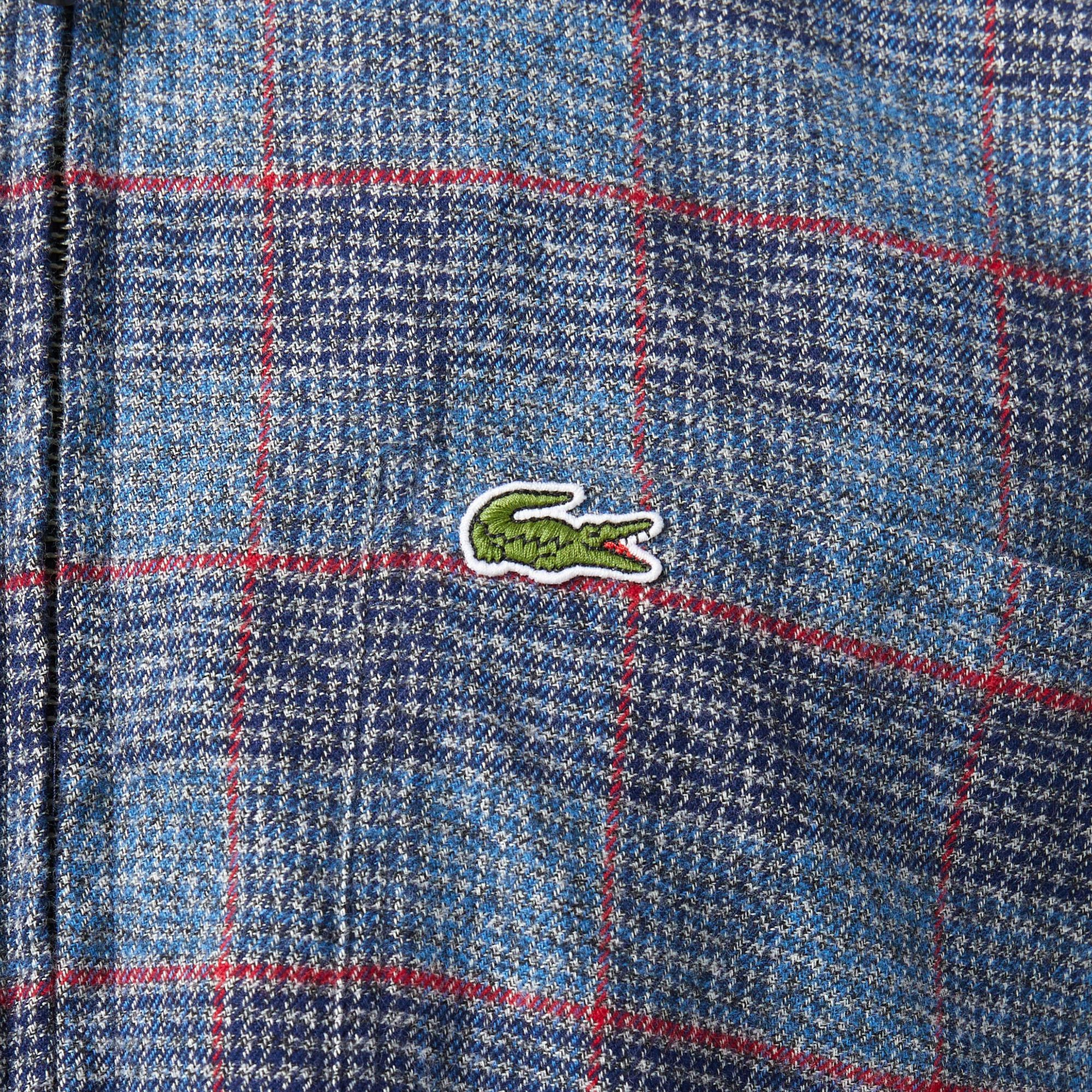 Lacoste Erkek Relaxed Fit Gömlek Yaka Ekose Lacivert Ceket