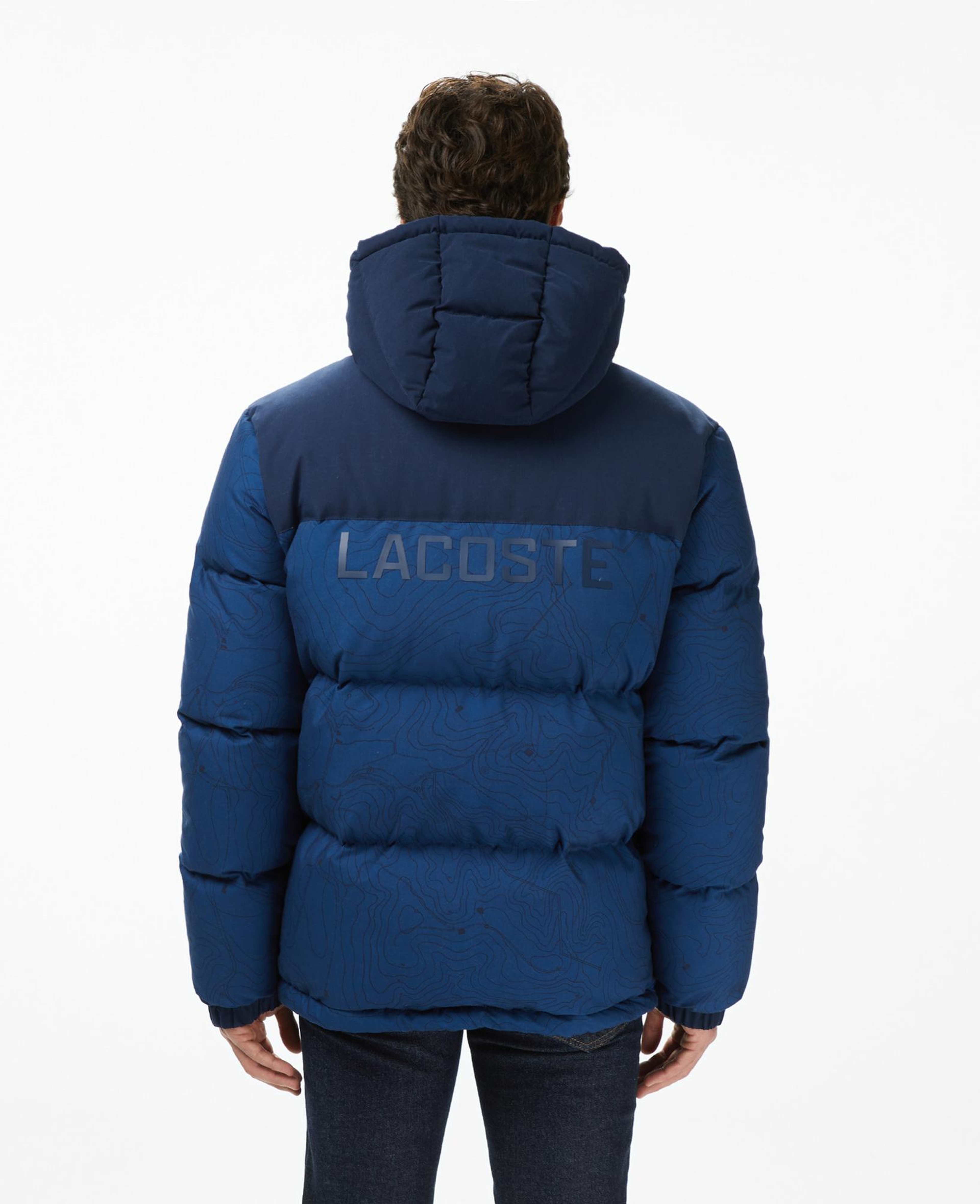 Lacoste Erkek Kapüşonlu Renk Bloklu Lacivert Mont