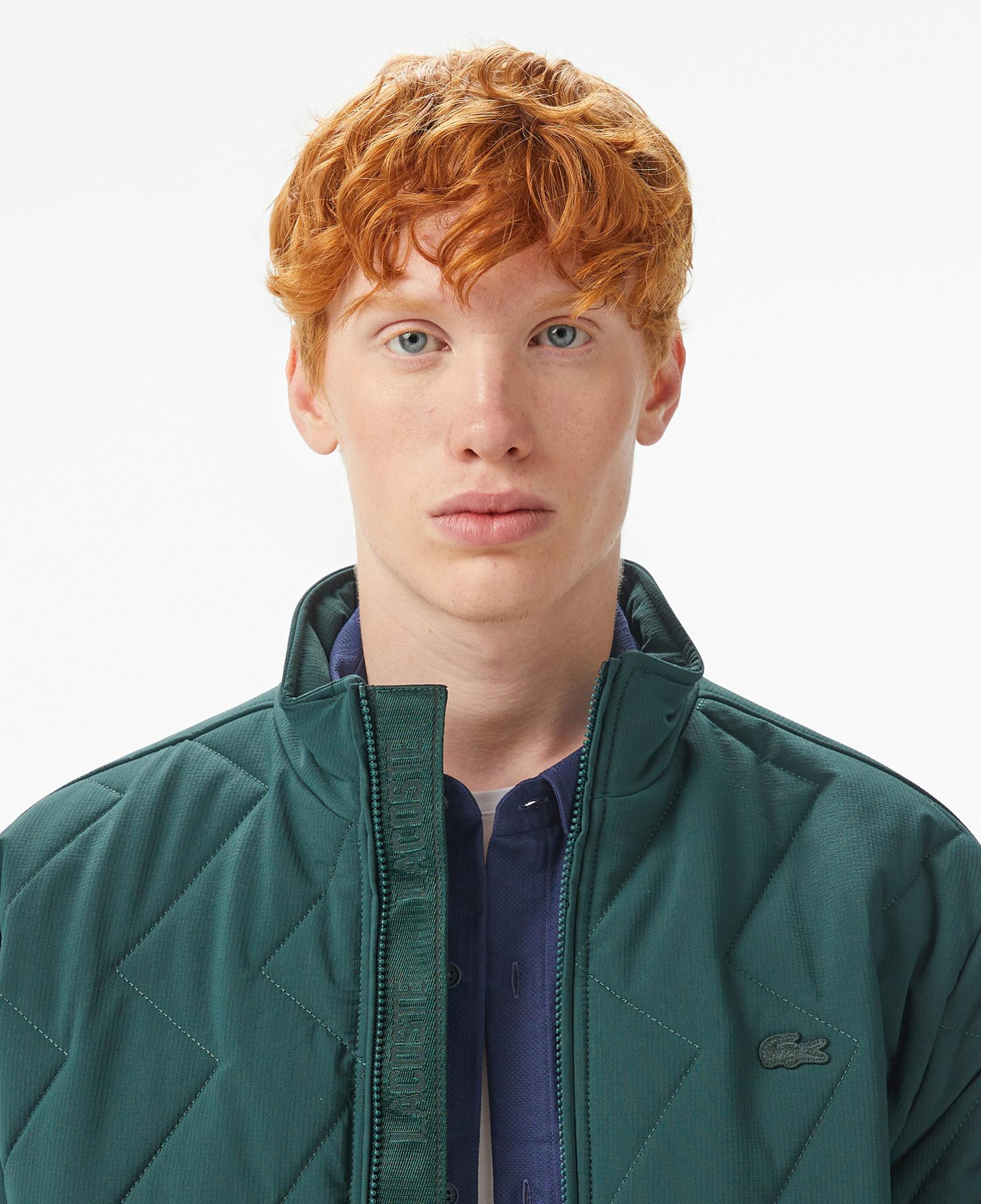 Lacoste Erkek Dik Yaka Kapitone Koyu Yeşil Mont