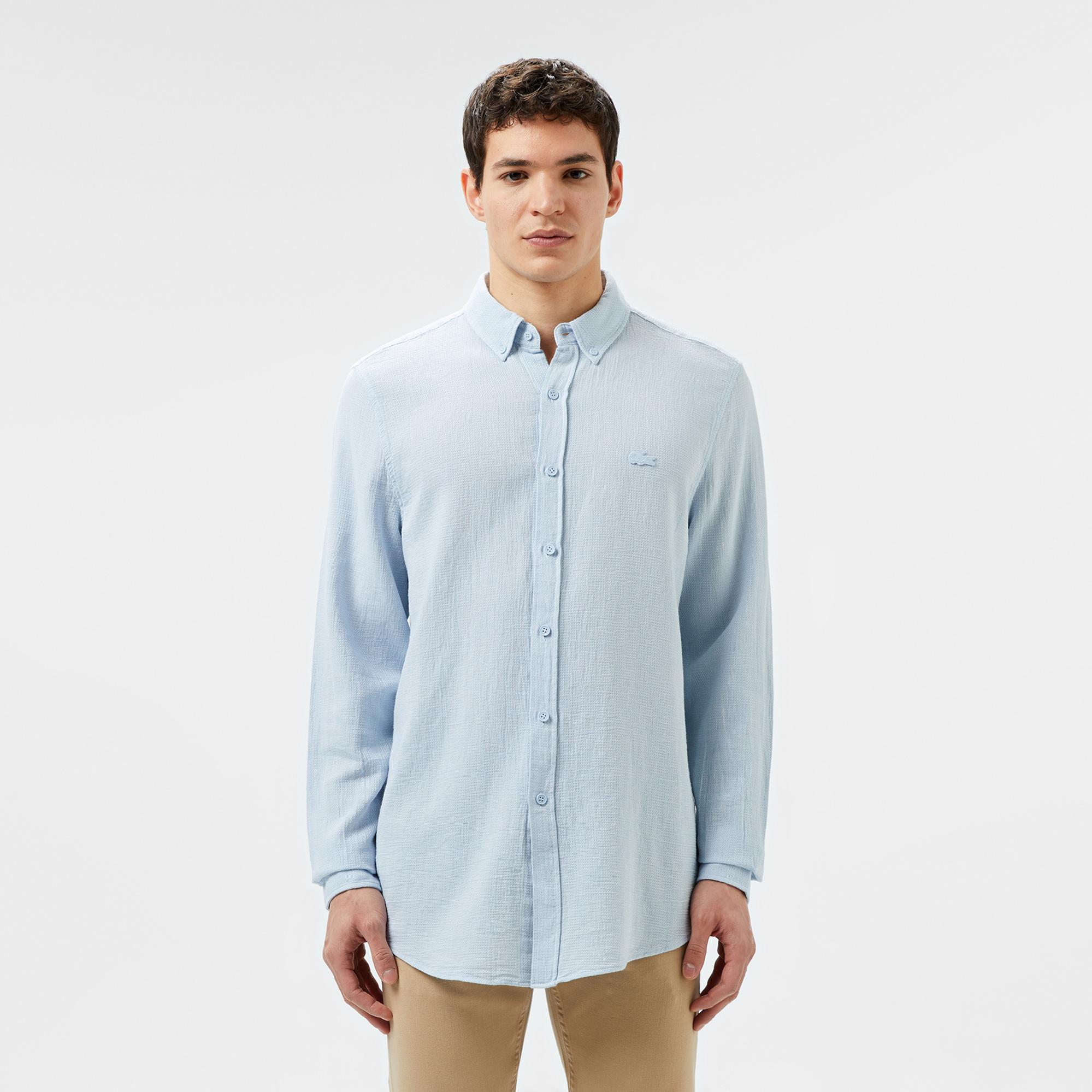 Lacoste Erkek Slim Fit Açık Mavi Gömlek