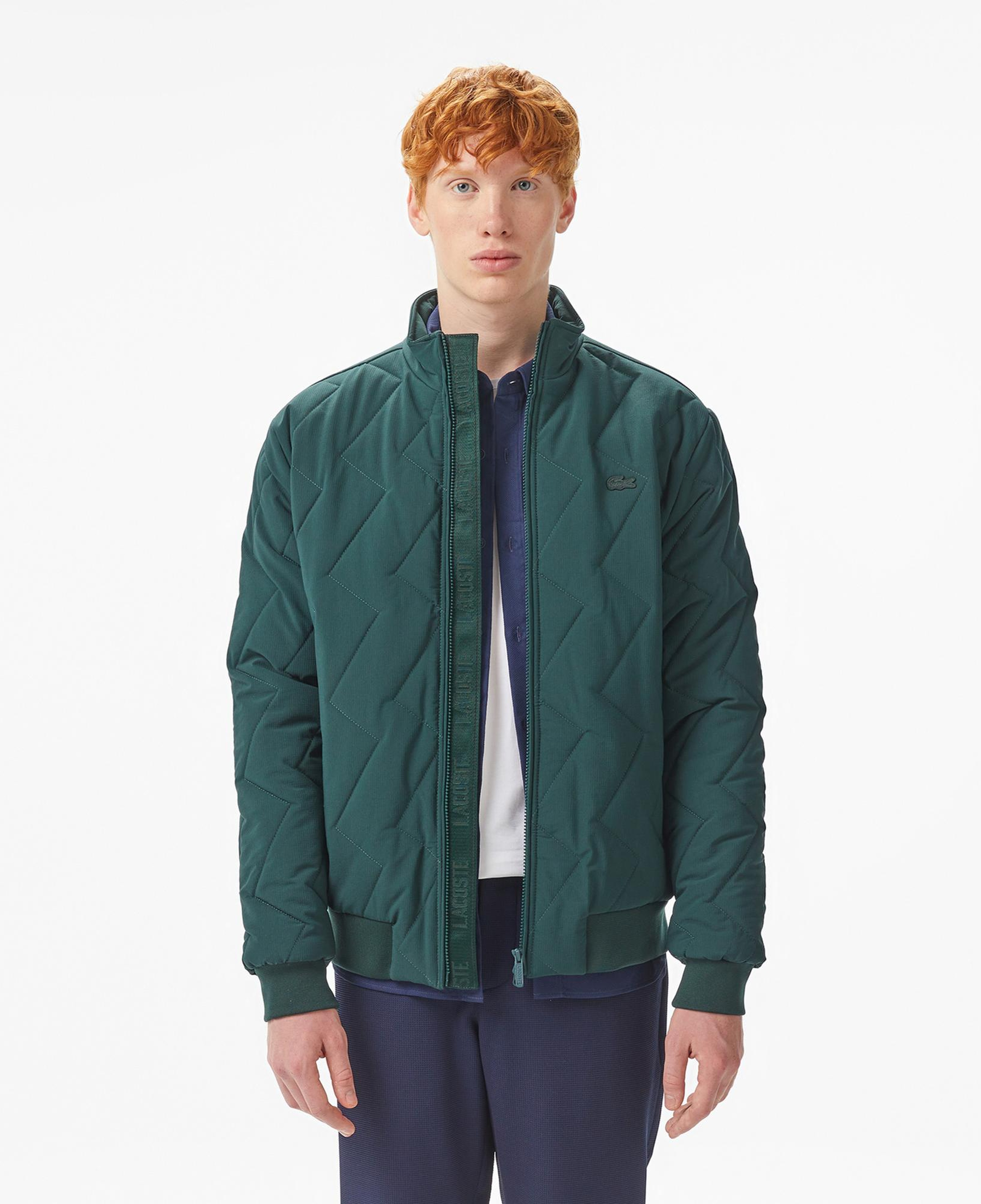 Lacoste Erkek Dik Yaka Kapitone Koyu Yeşil Mont