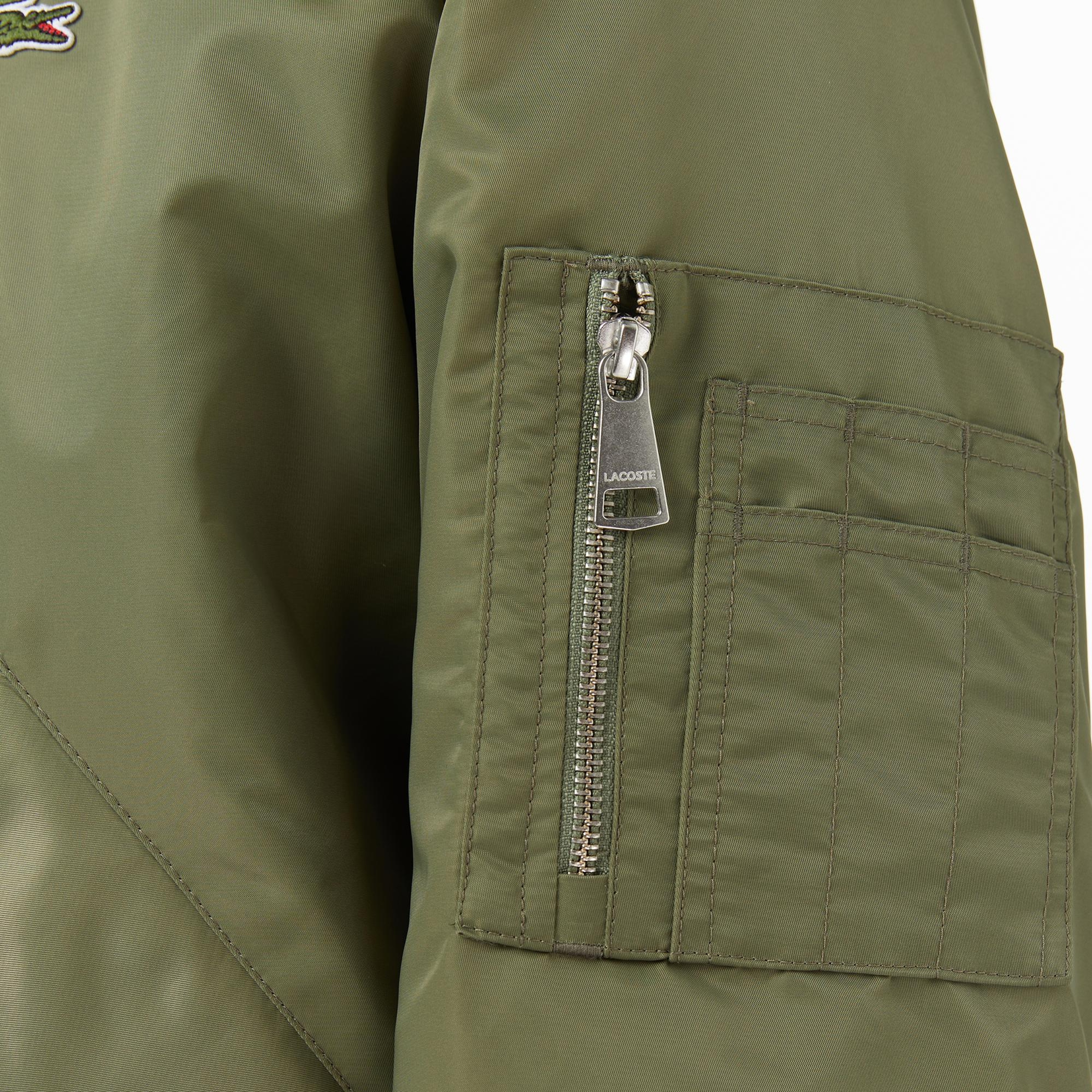 Lacoste Erkek Hakim Yaka Haki Bomber Ceket