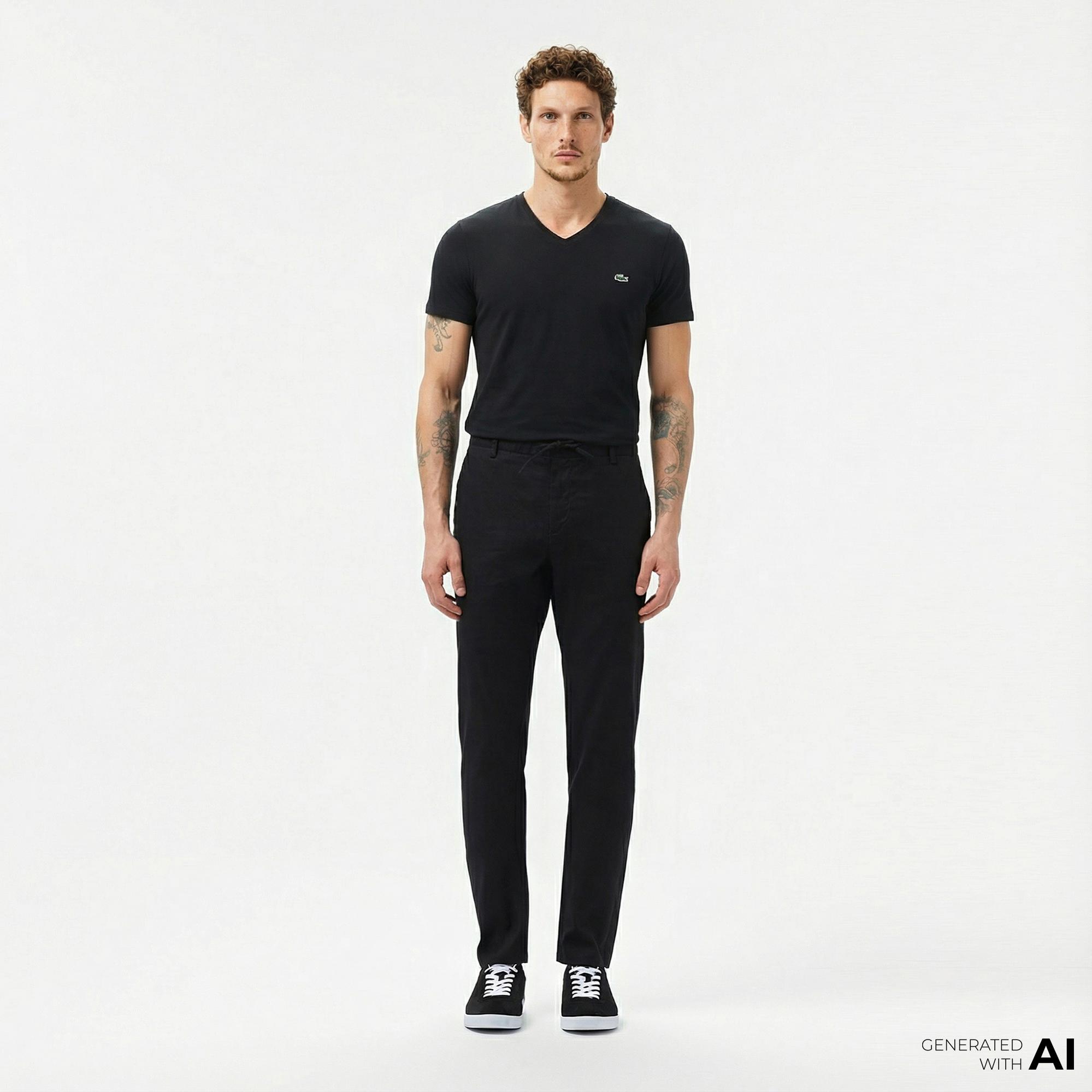 Lacoste Erkek Slim Fit Siyah Pantolon