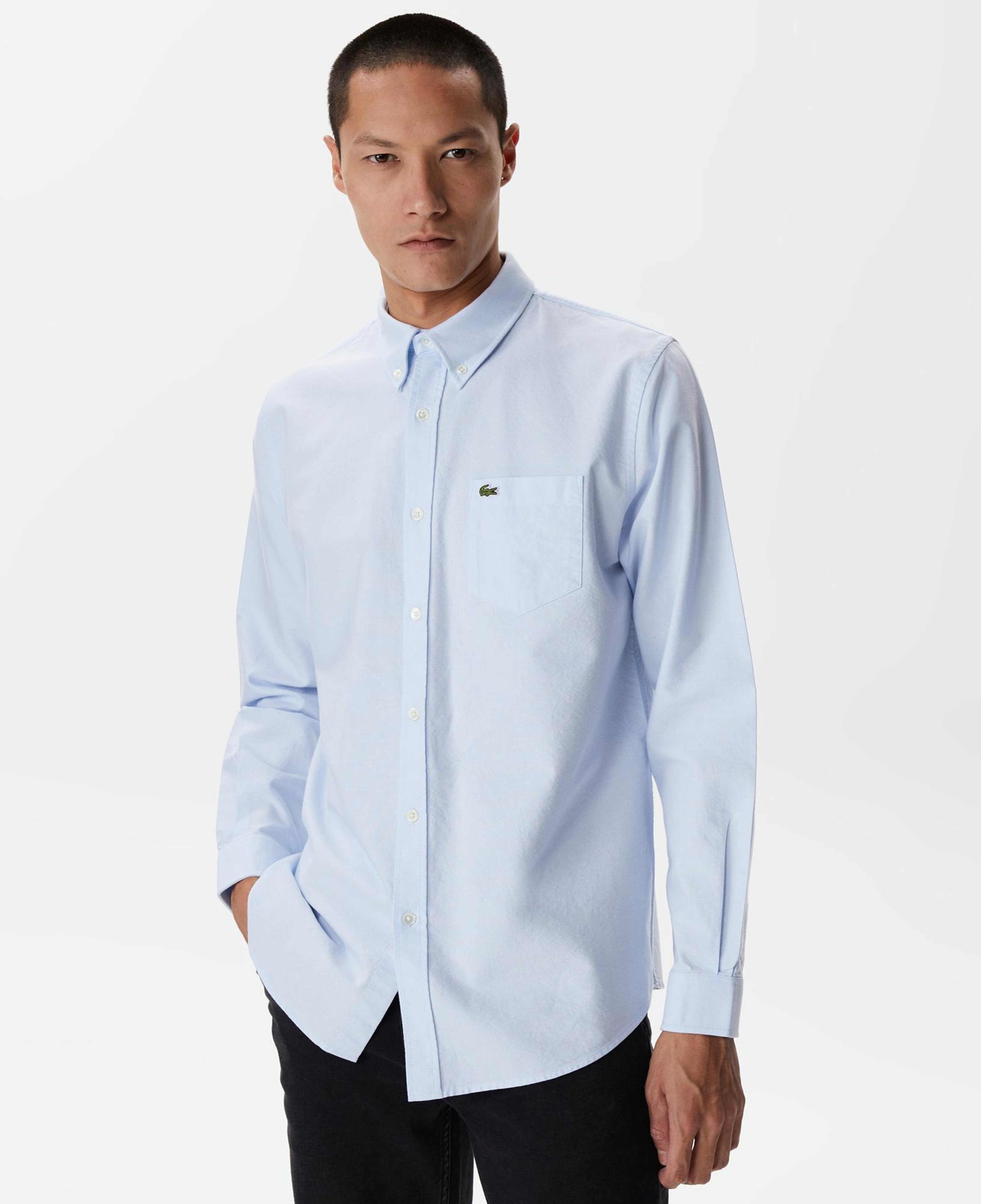 Lacoste Erkek Regular Fit Düğmeli Yaka Mavi Gömlek