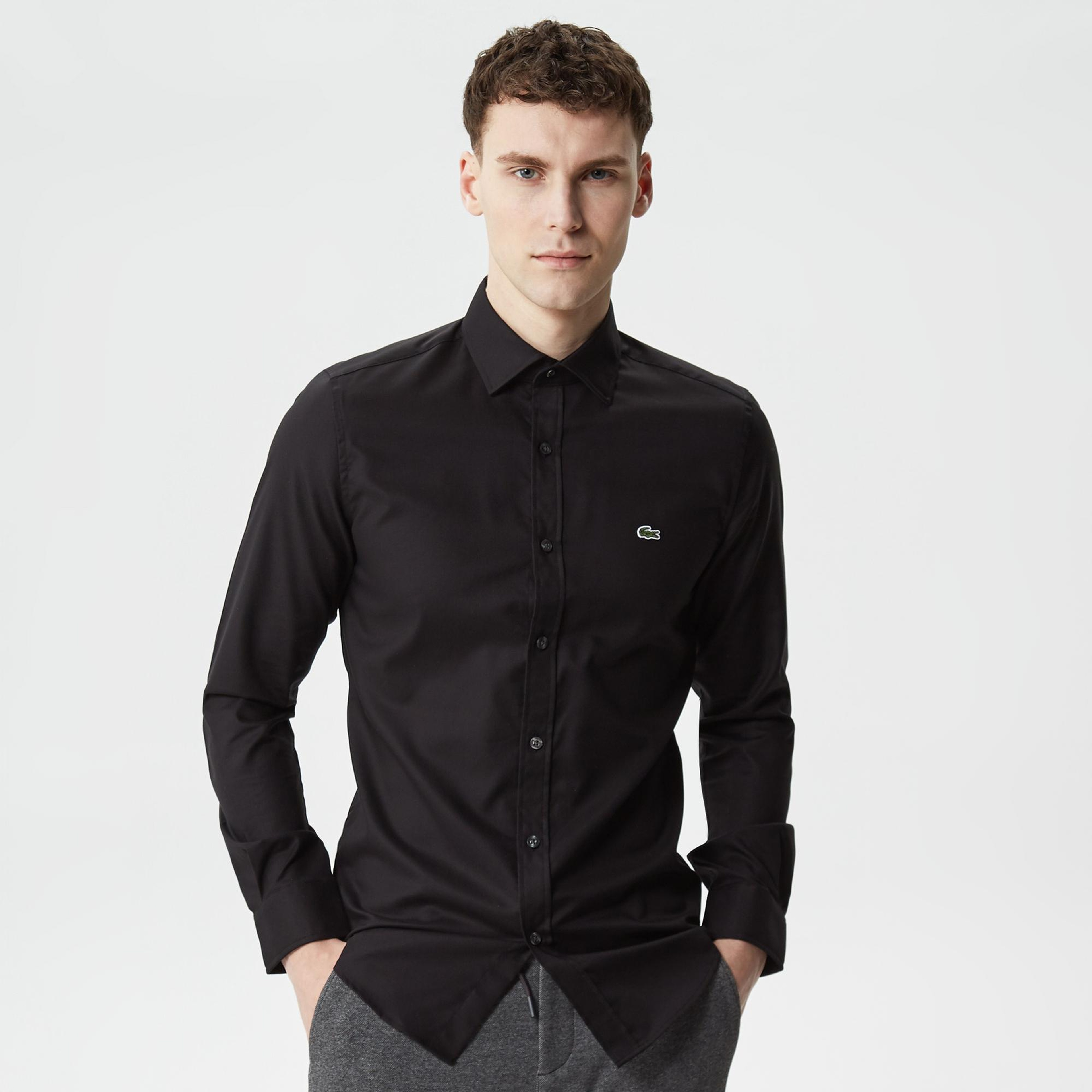 Lacoste Erkek Slim Fit Siyah Gömlek