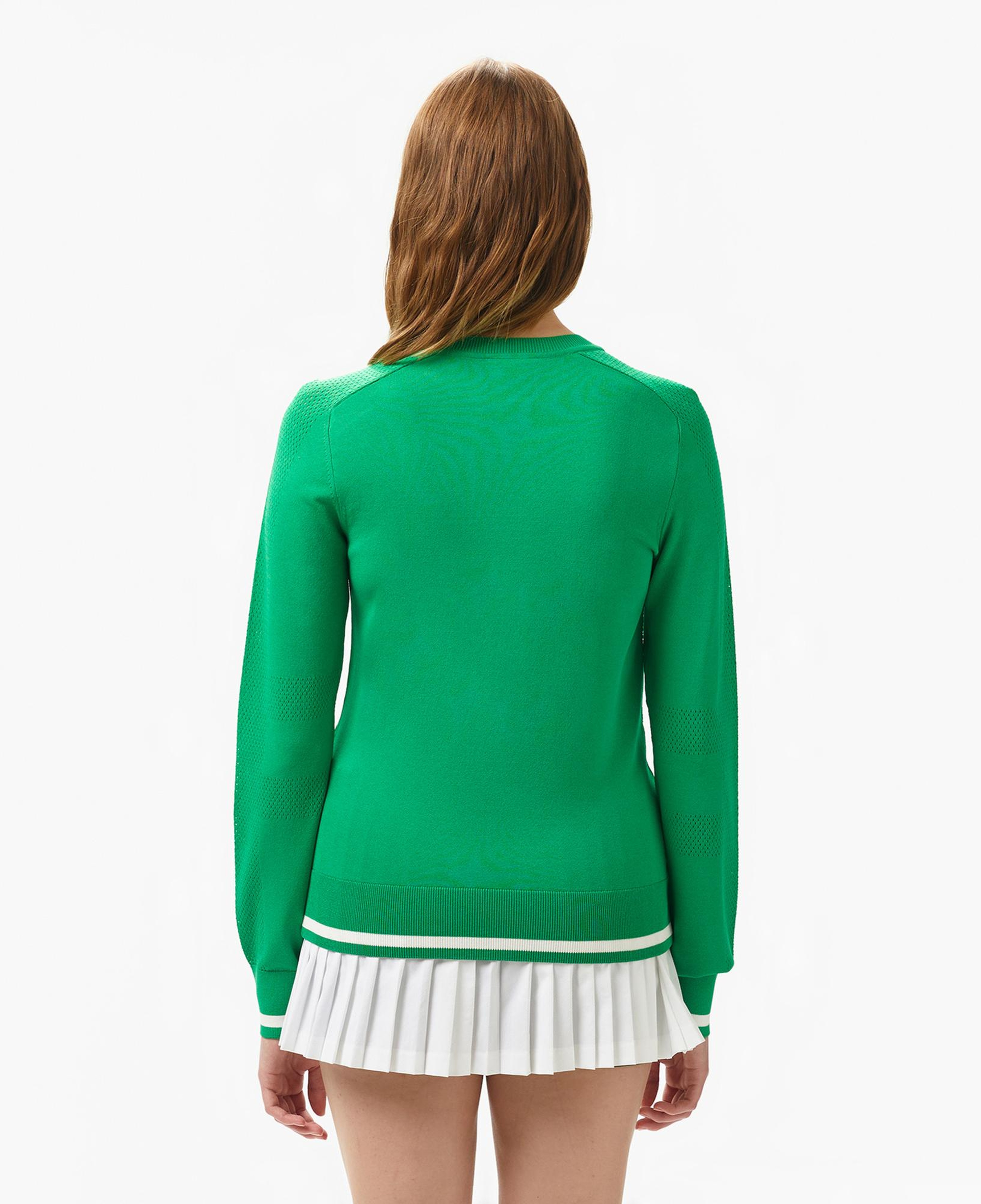 Lacoste Kadın Regular Fit Bisiklet Yaka Yeşil Triko