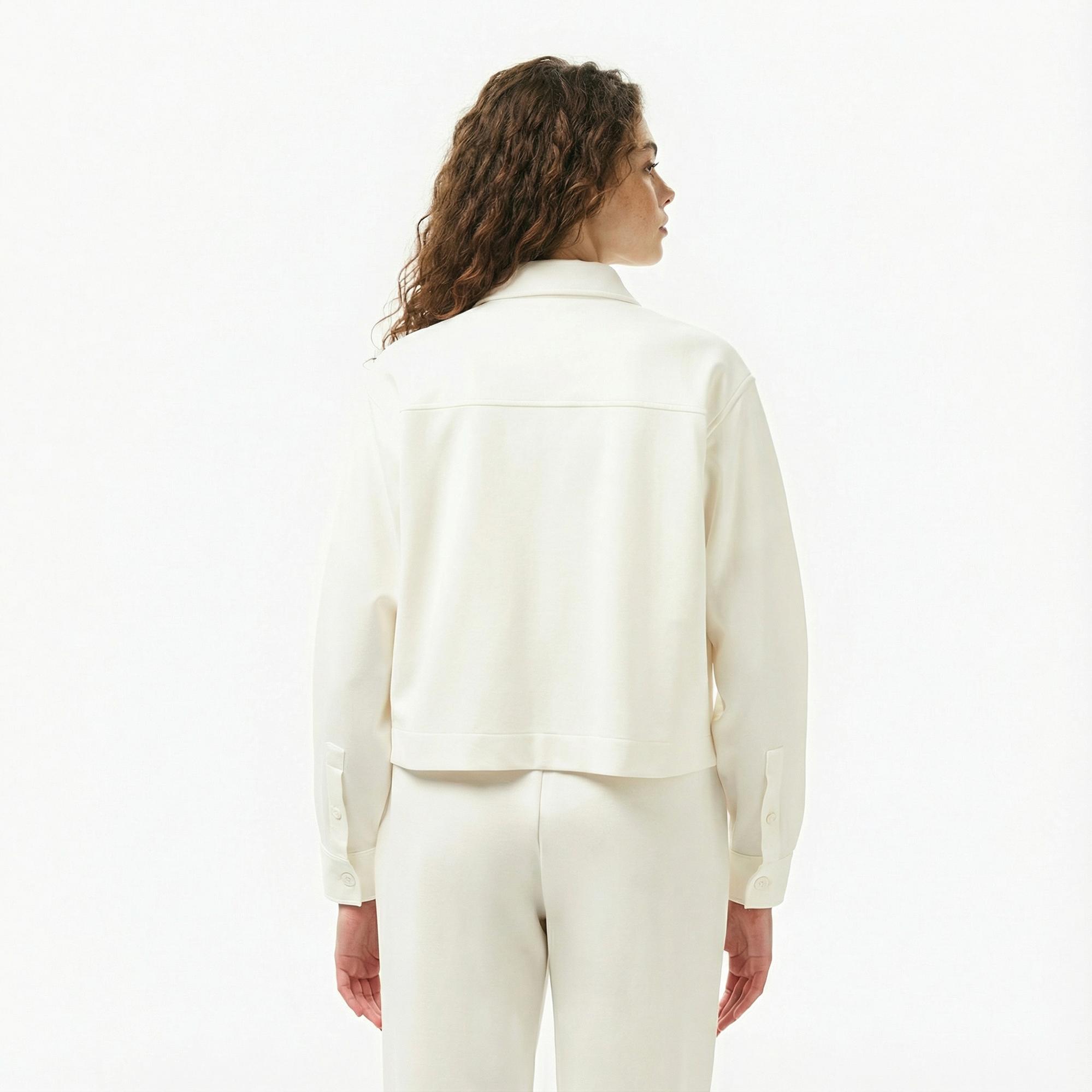 Lacoste Kadın Regular Fit Beyaz Gömlek