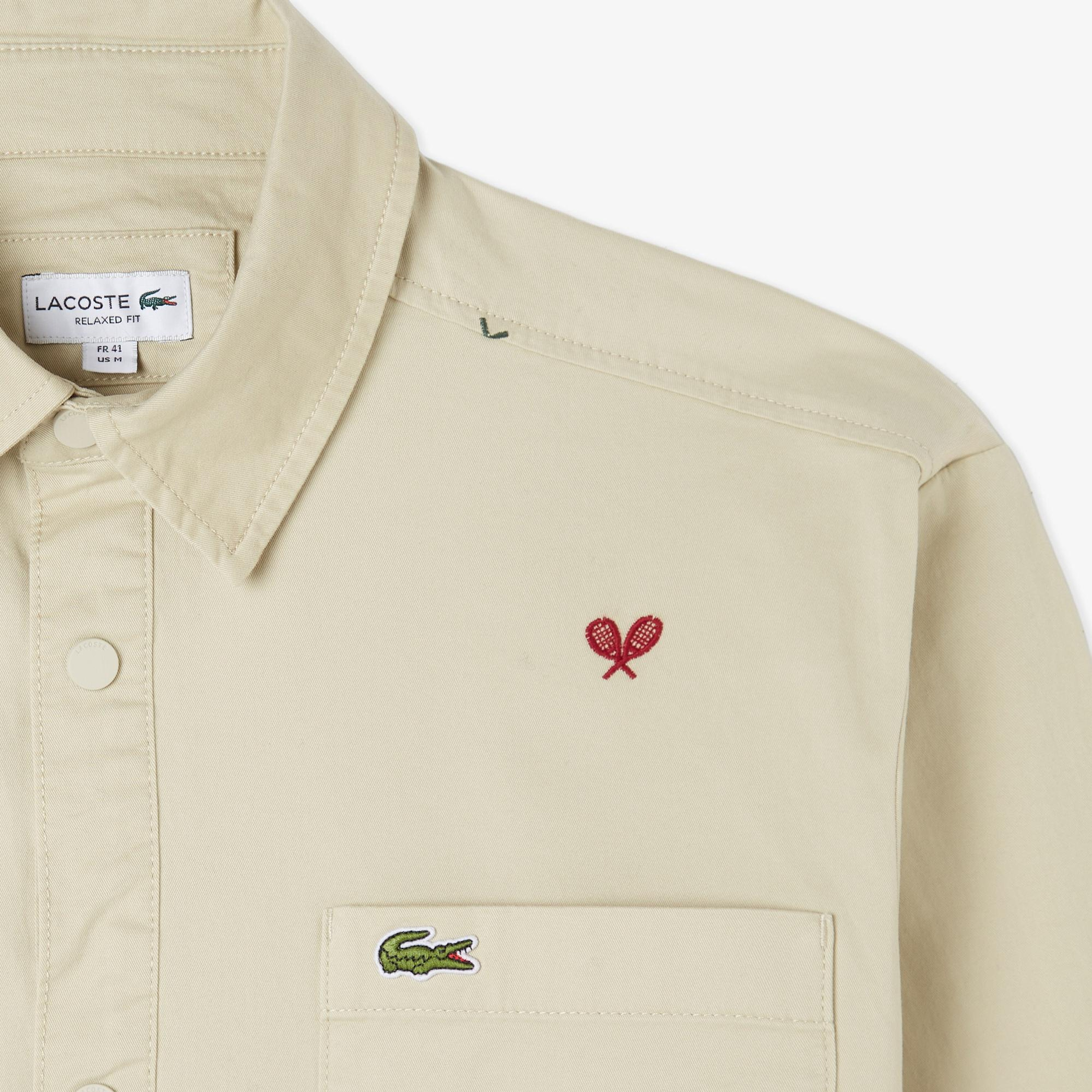 Lacoste Erkek Regular Fit Desenli Bej Gömlek