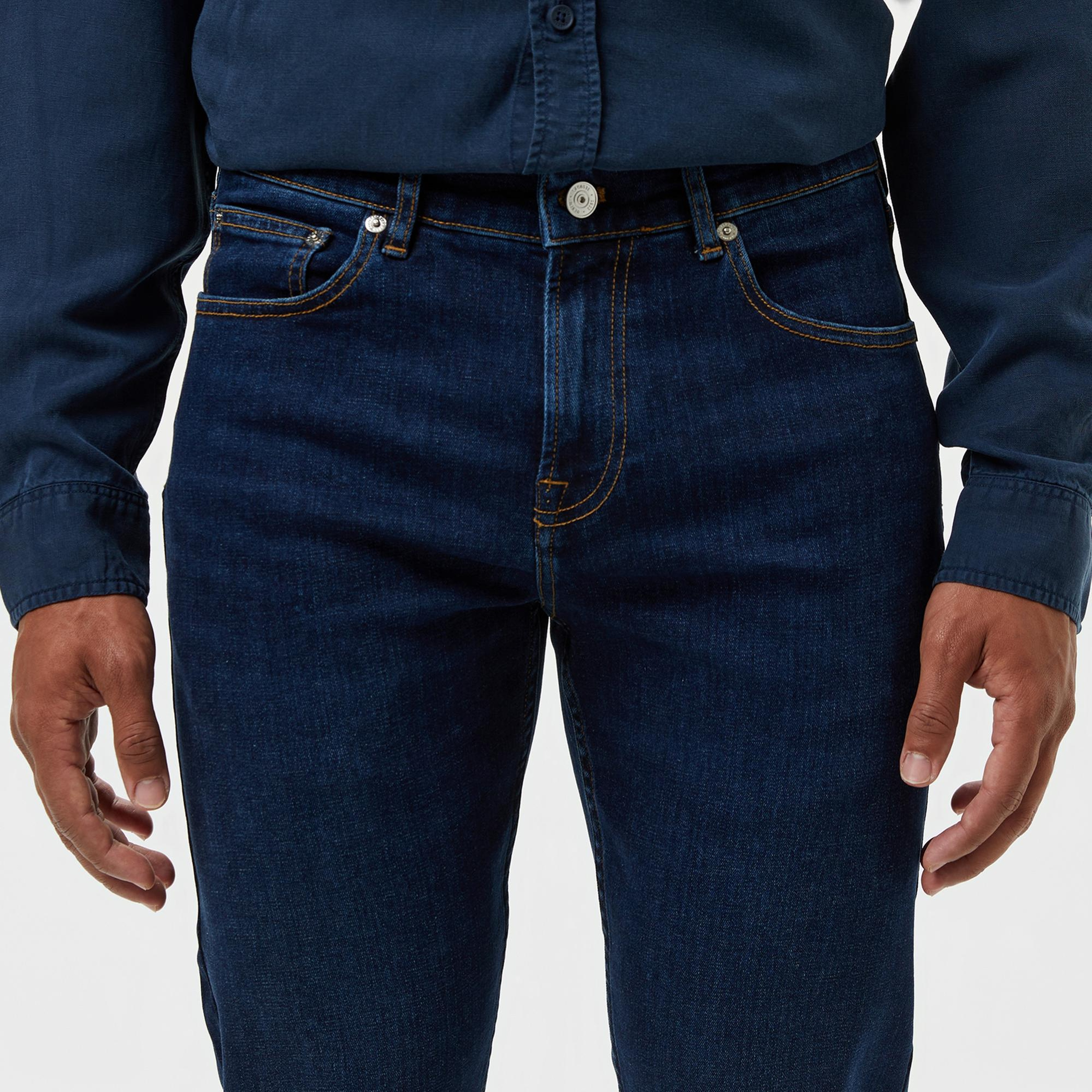 Lacoste Erkek Slim Fit Koyu Mavi Jean Pantolon