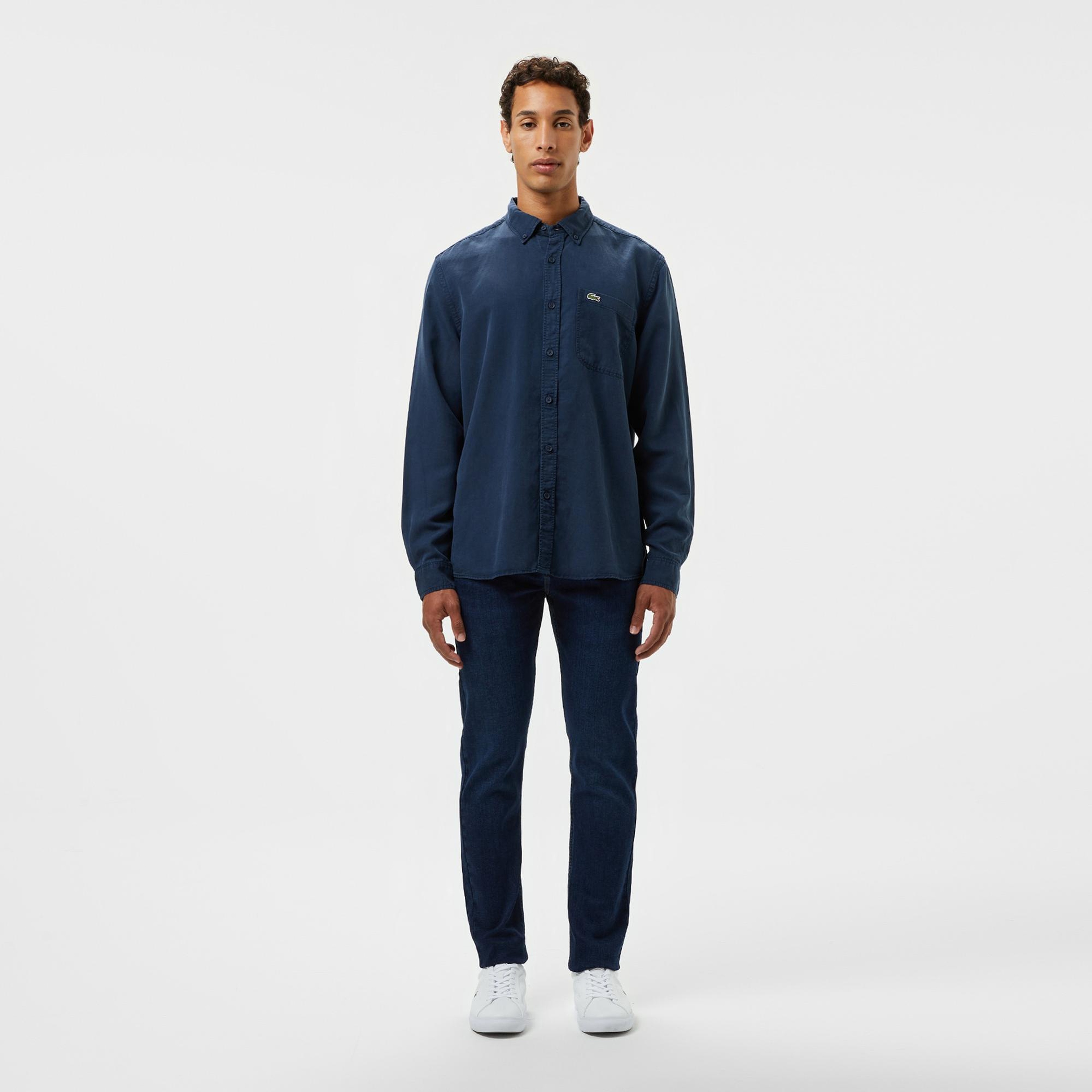 Lacoste Erkek Slim Fit Koyu Mavi Jean Pantolon