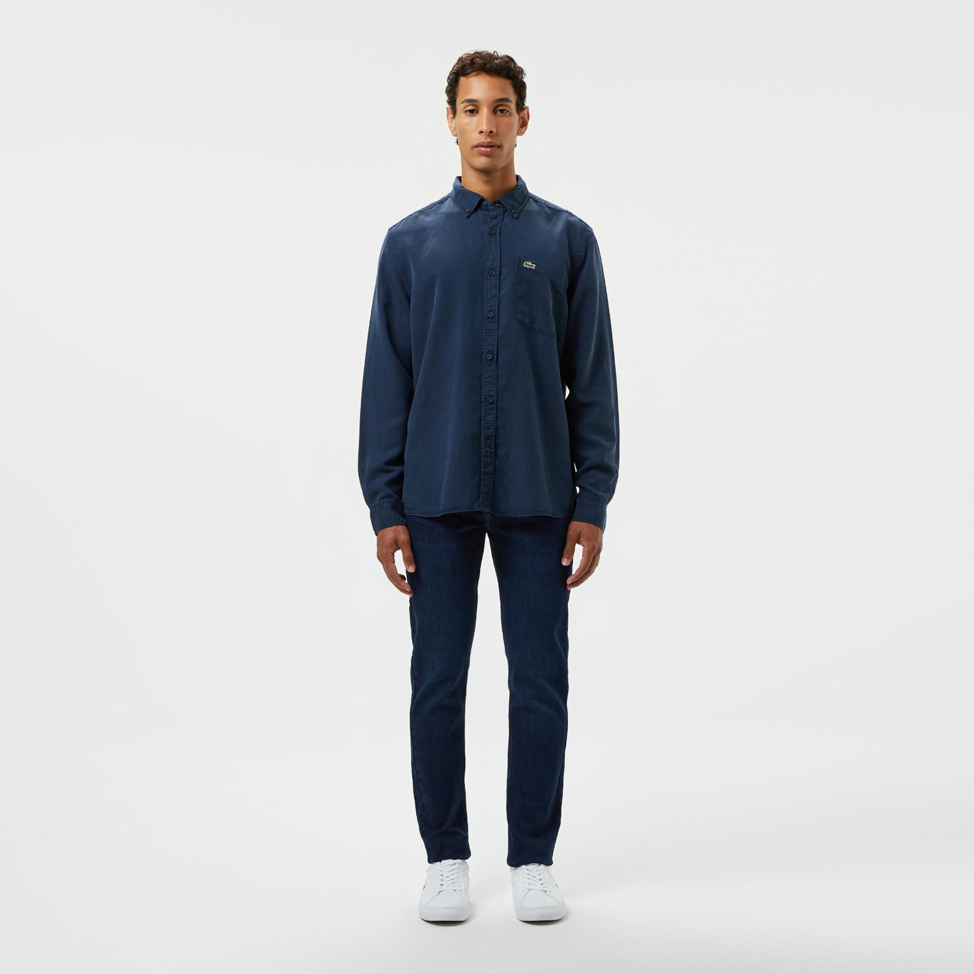 Lacoste Erkek Slim Fit Koyu Mavi Jean Pantolon