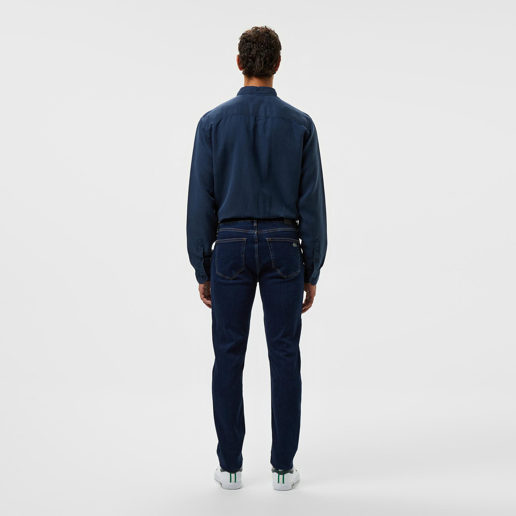 Lacoste Erkek Slim Fit Koyu Mavi Jean Pantolon